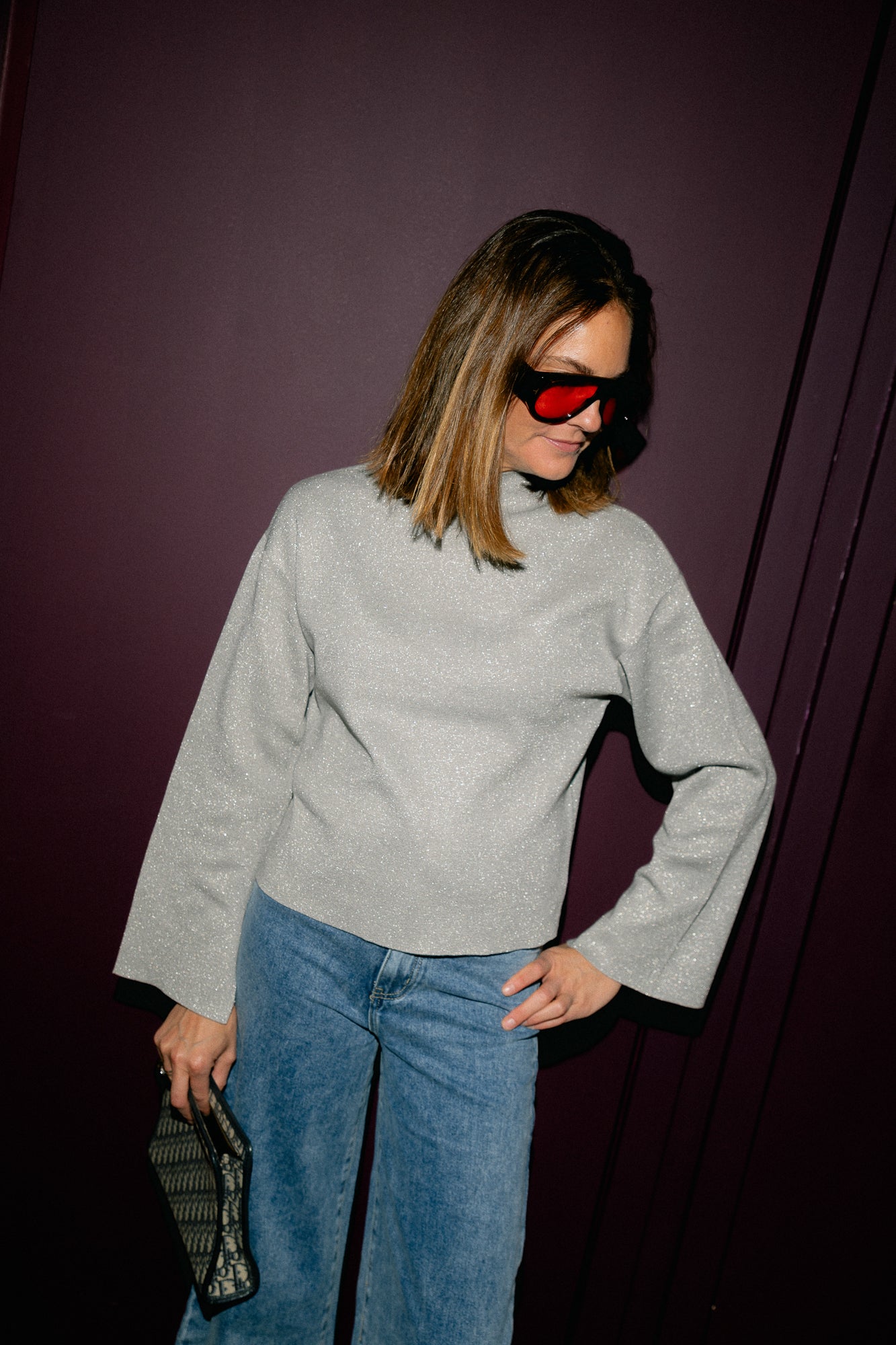 YASCastor LS knit pullover silver
