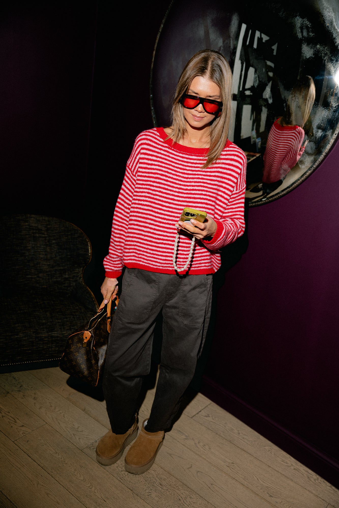 Josie striped jumper red/pink