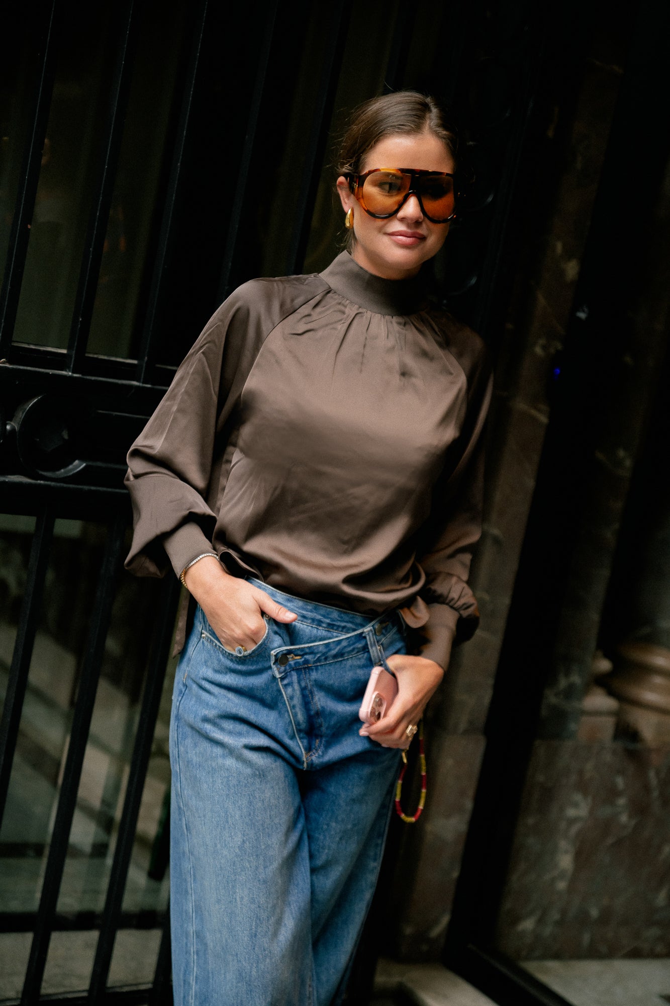YASPelana top chocolate brown