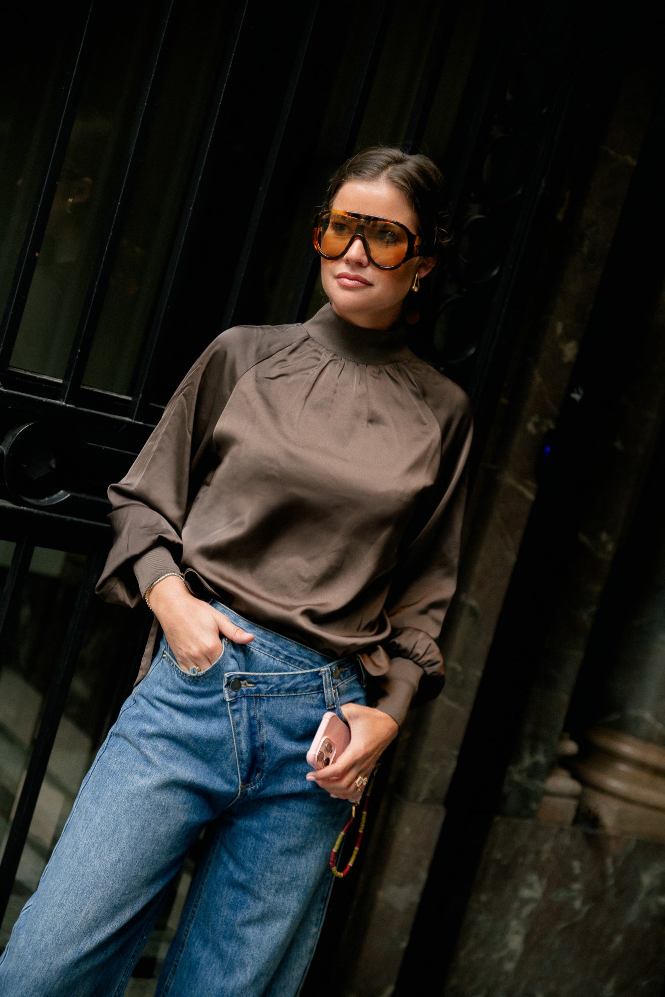 YASPelana top chocolate brown
