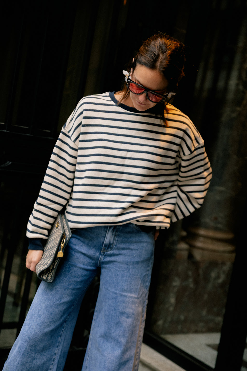 Joanne striped sweatshirt navy/ecru