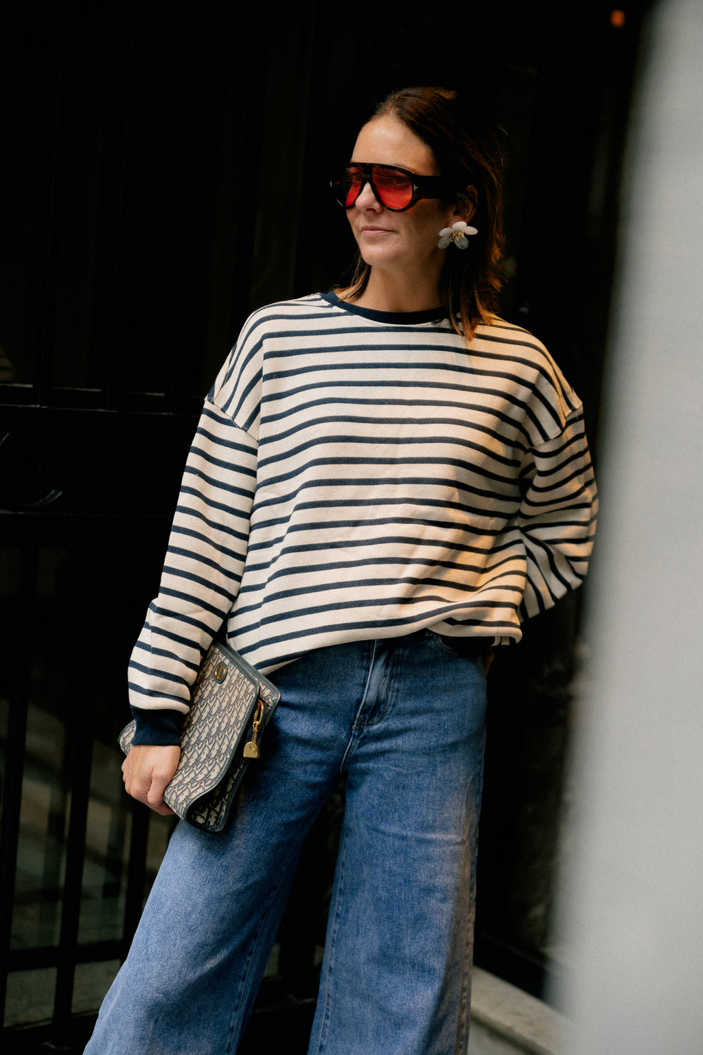 Joanne striped sweatshirt navy/ecru