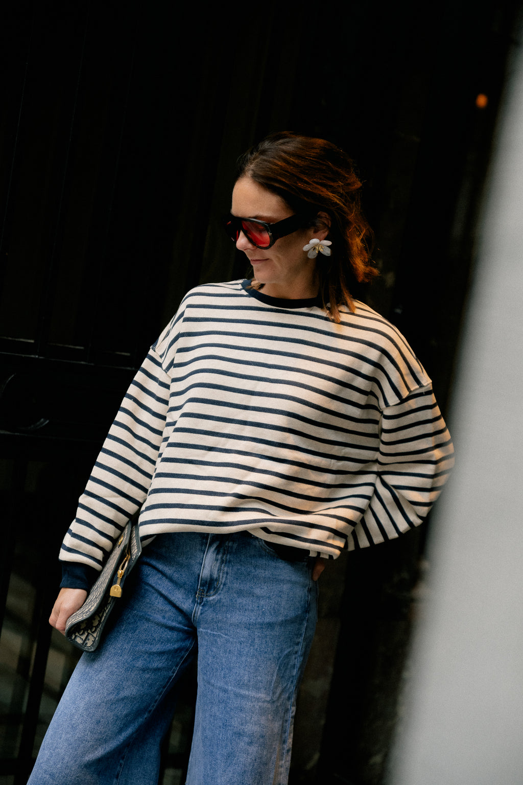 Joanne striped sweatshirt navy/ecru