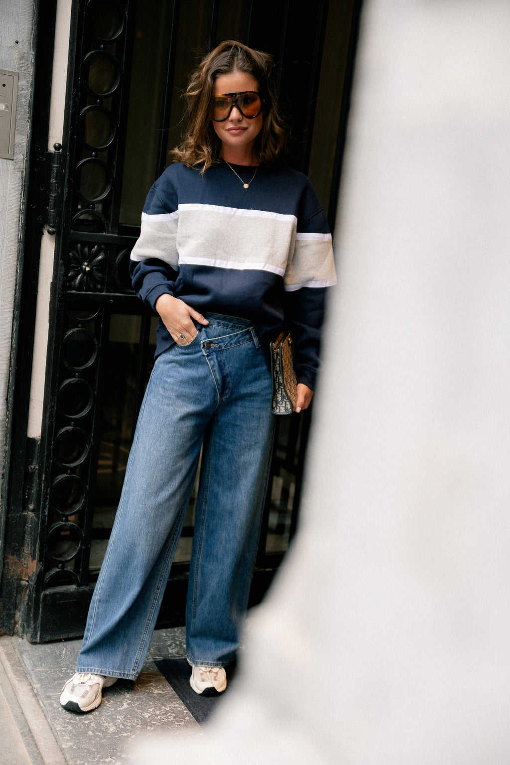 Rena asymmetric jeans medium blue