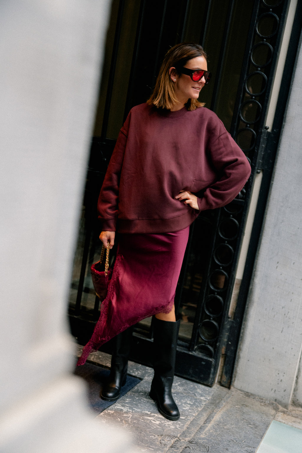 Jane oversized sweater burgundy