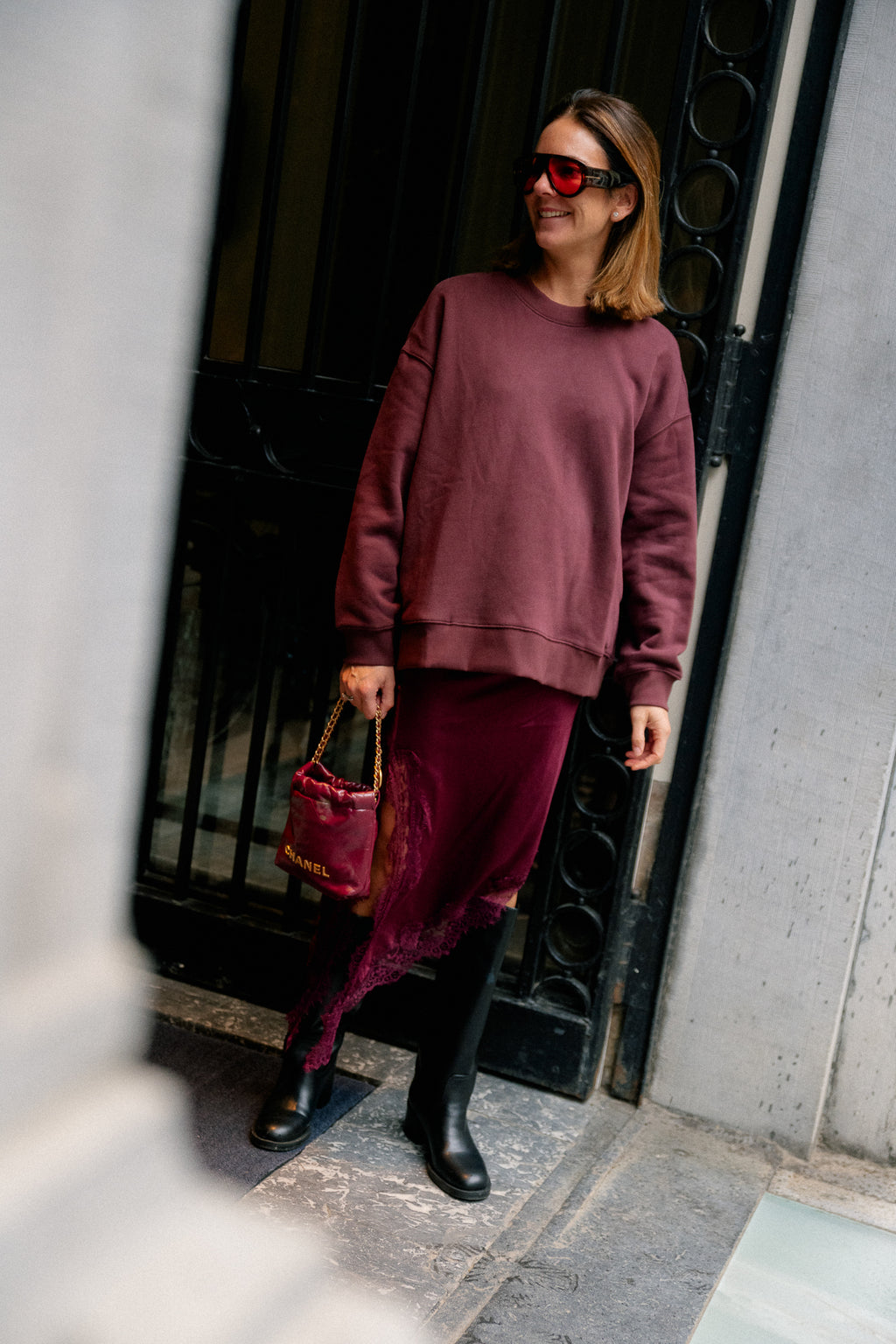Jane oversized sweater burgundy