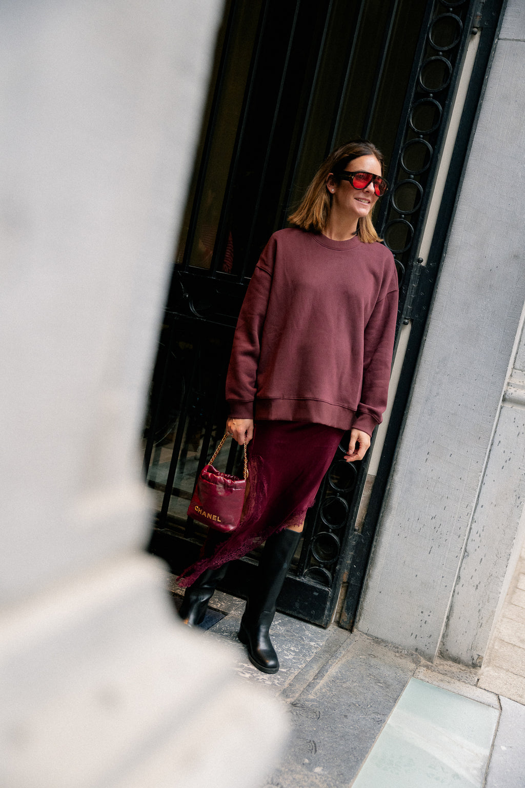Jane oversized sweater burgundy