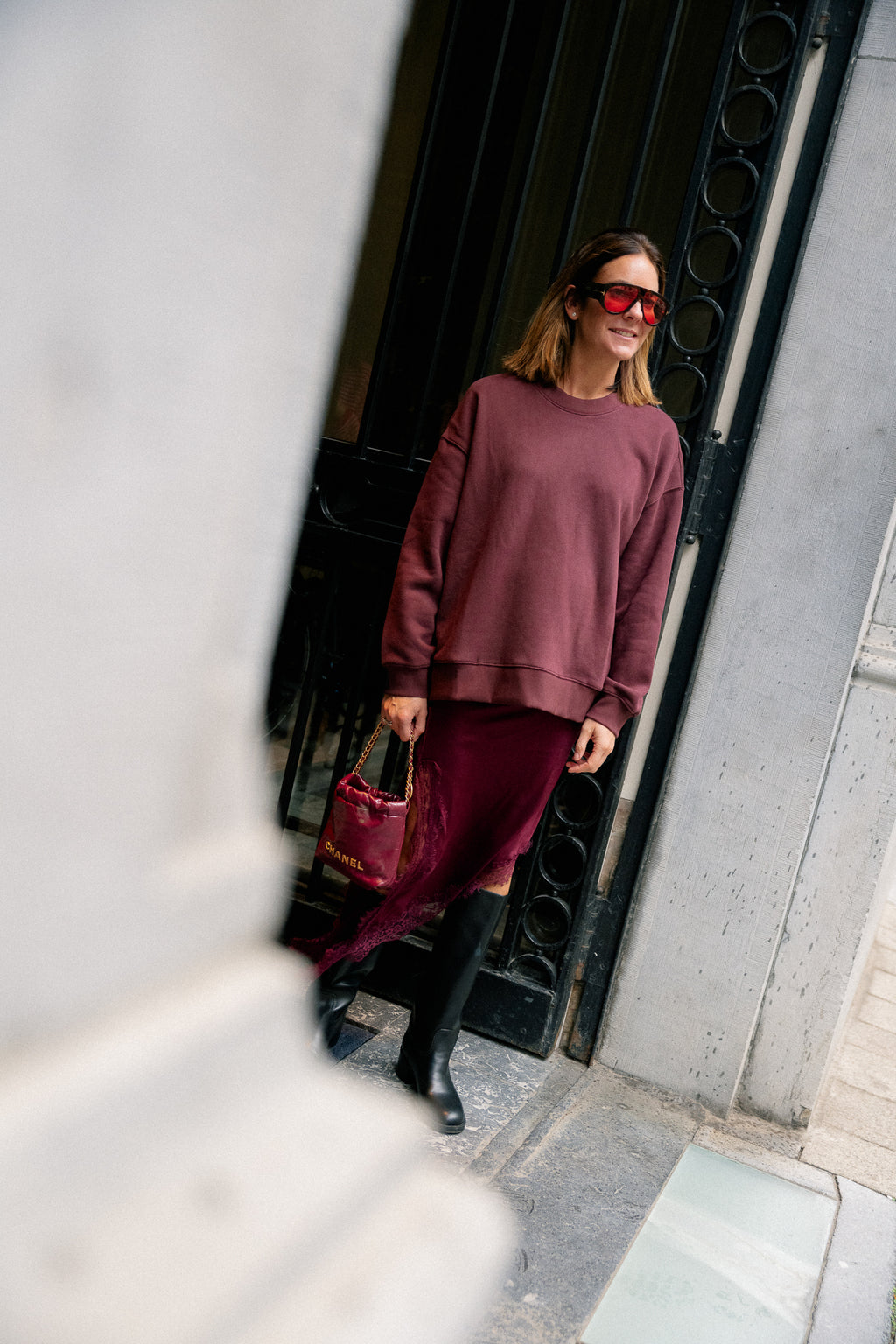 Jane oversized sweater burgundy
