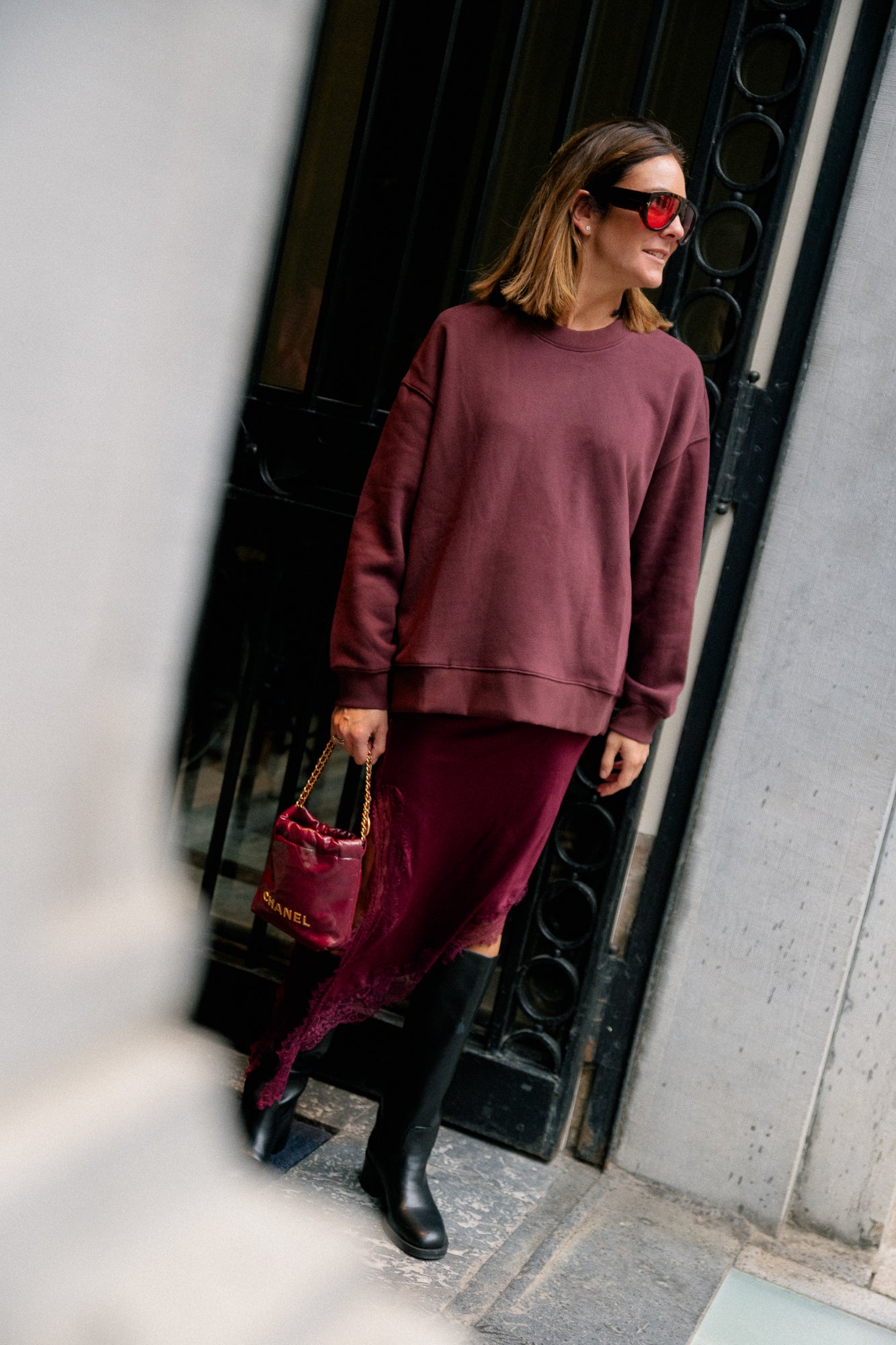 Jane oversized sweater burgundy