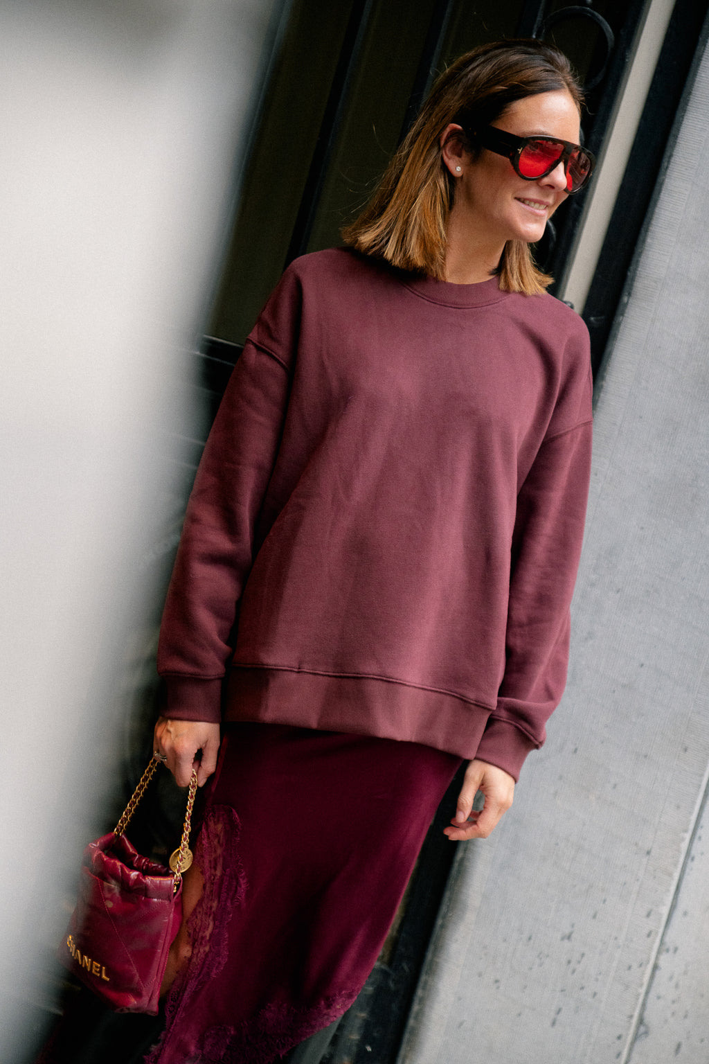 Jane oversized sweater burgundy
