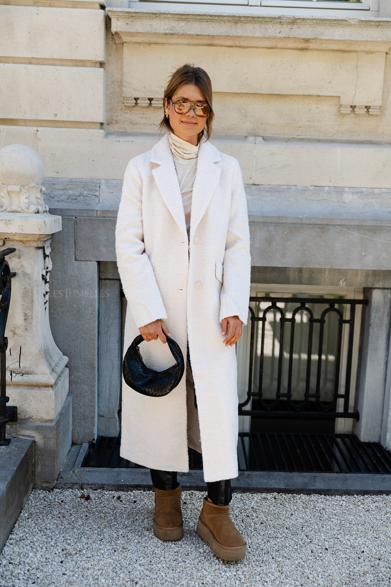 White boucle coat sale