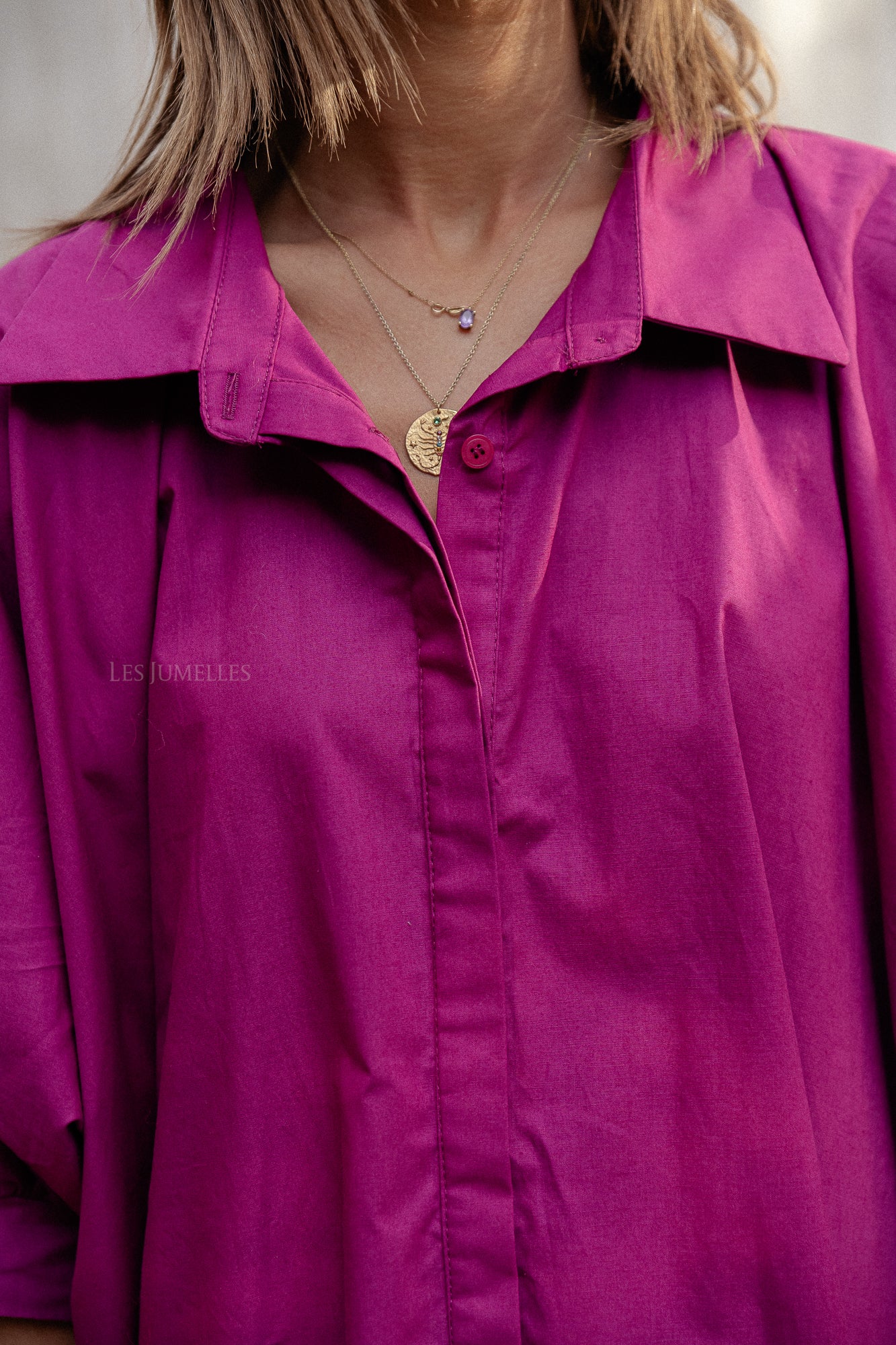 Lina blouse dark fuchsia