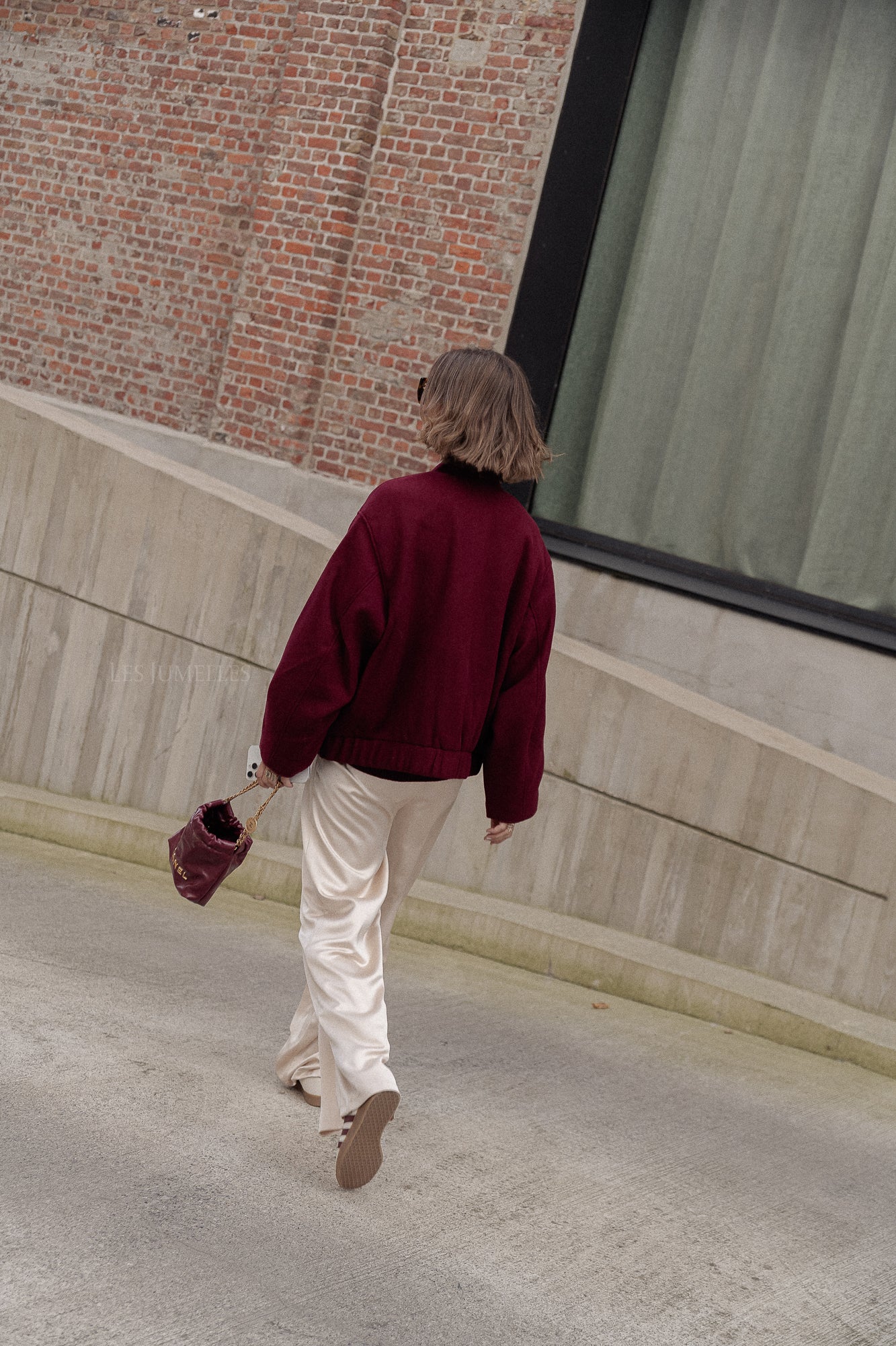 Veste bomber oversize Geena en bordeaux