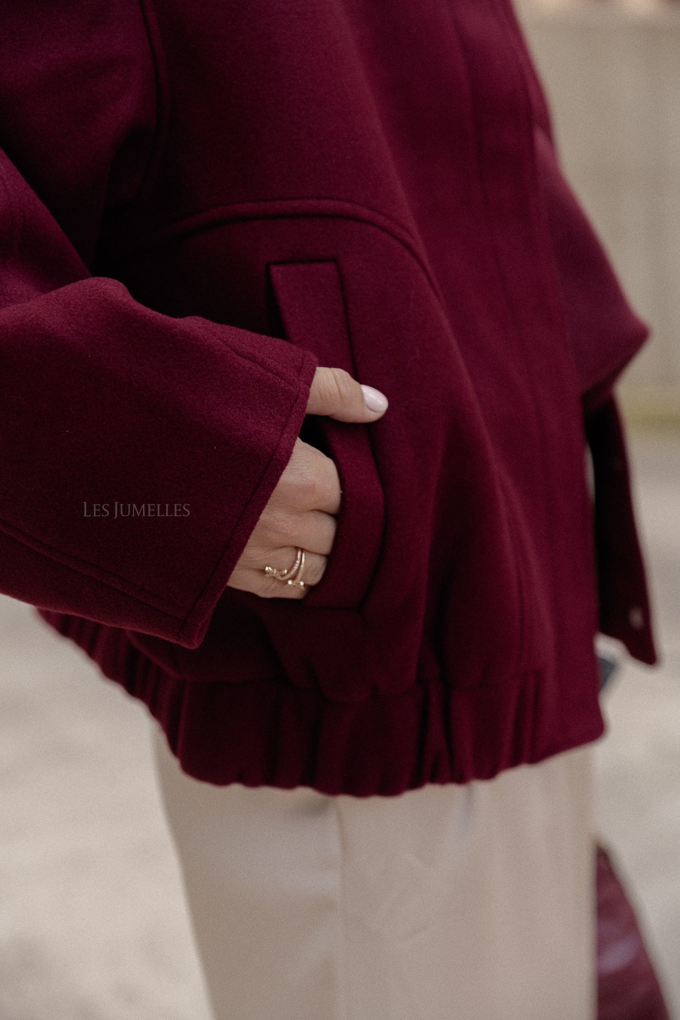 Veste bomber oversize Geena en bordeaux