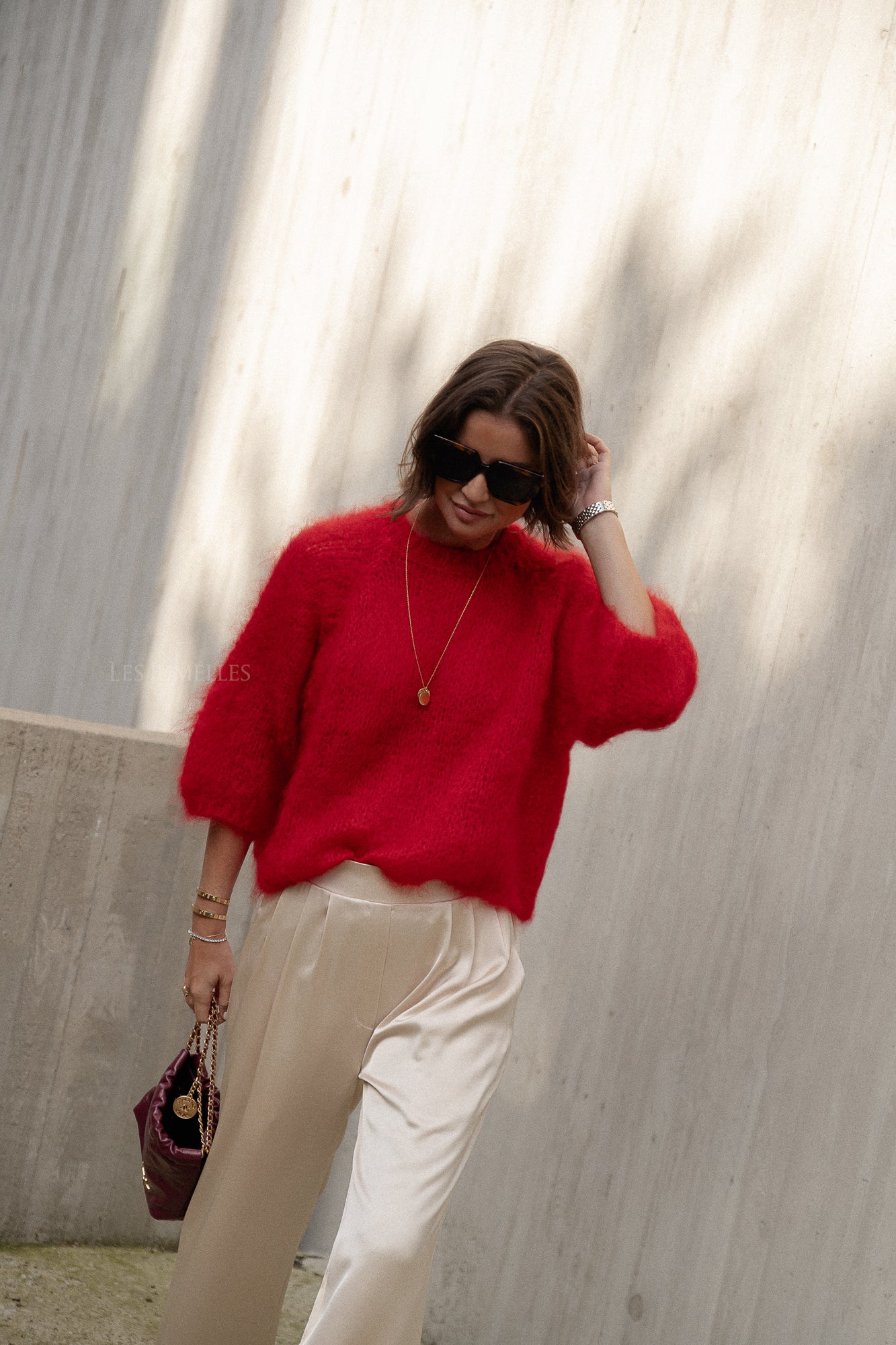 Maira Mohairpullover rot