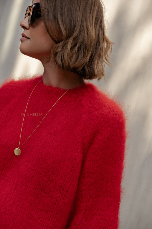 Les Jumelles Pull mohair Maira rouge