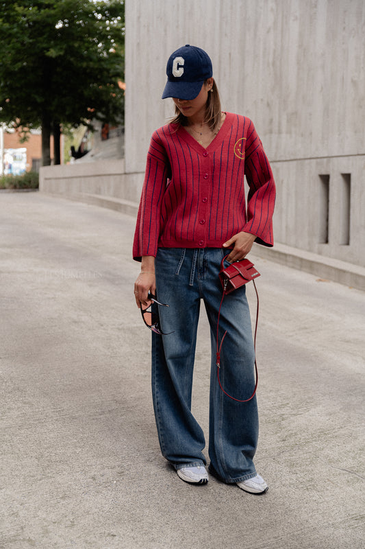 Les Jumelles Jean à nouer OBJRamina en denim bleu moyen