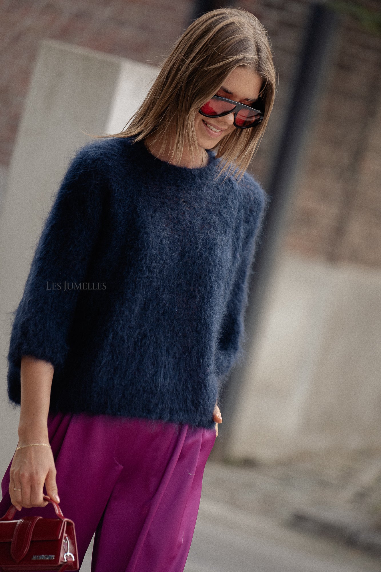 Maira Mohairpullover Marineblau