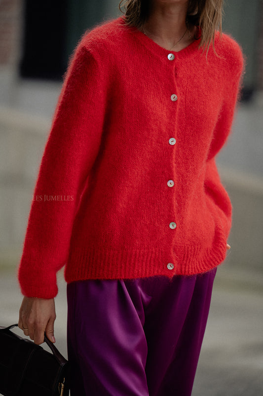 Les Jumelles Charlie cardigan red