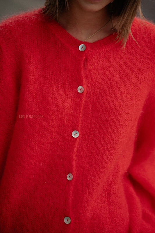 Les Jumelles Charlie cardigan red