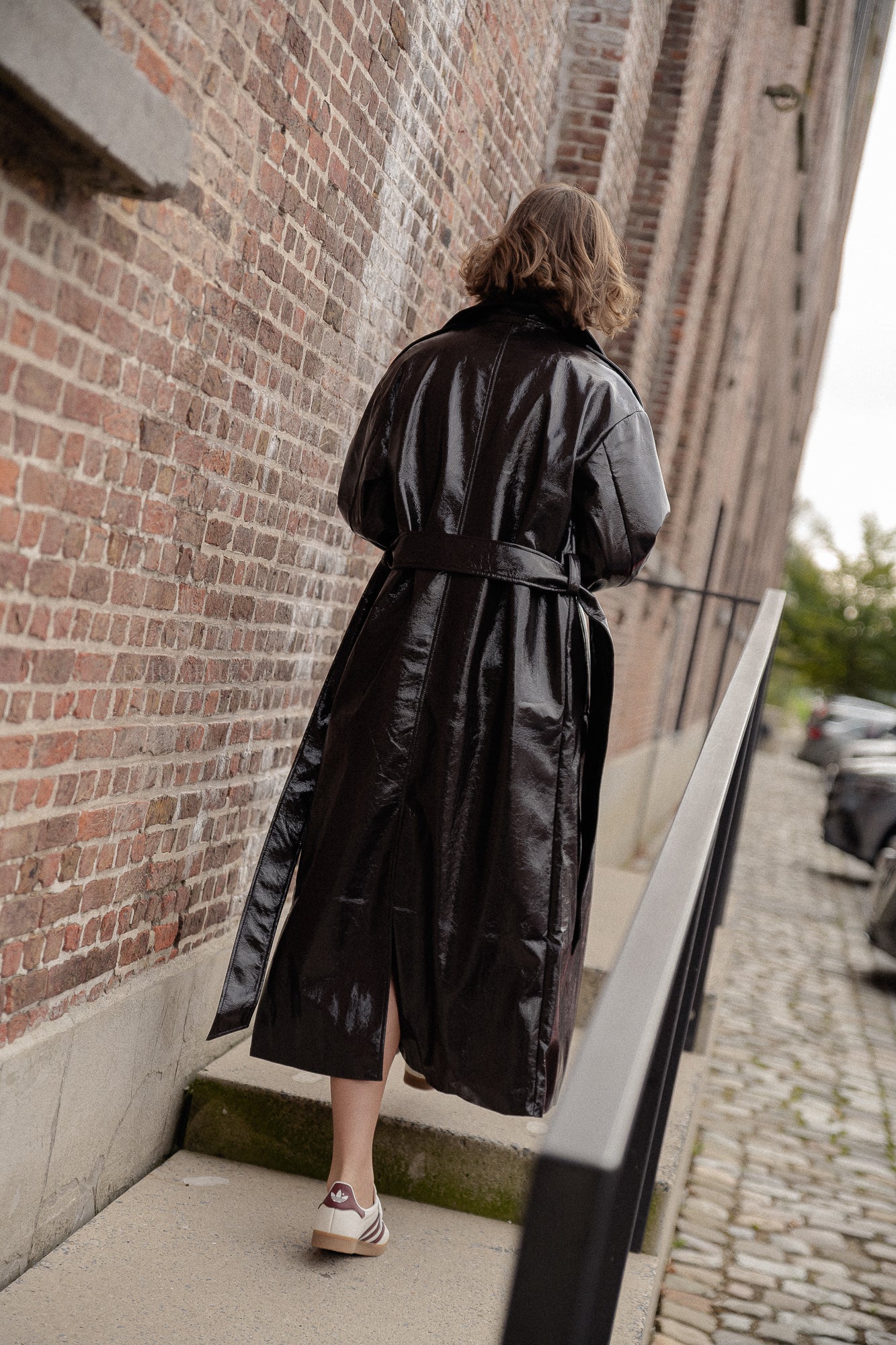 Reese Trenchcoat PU Schokoladenbraun