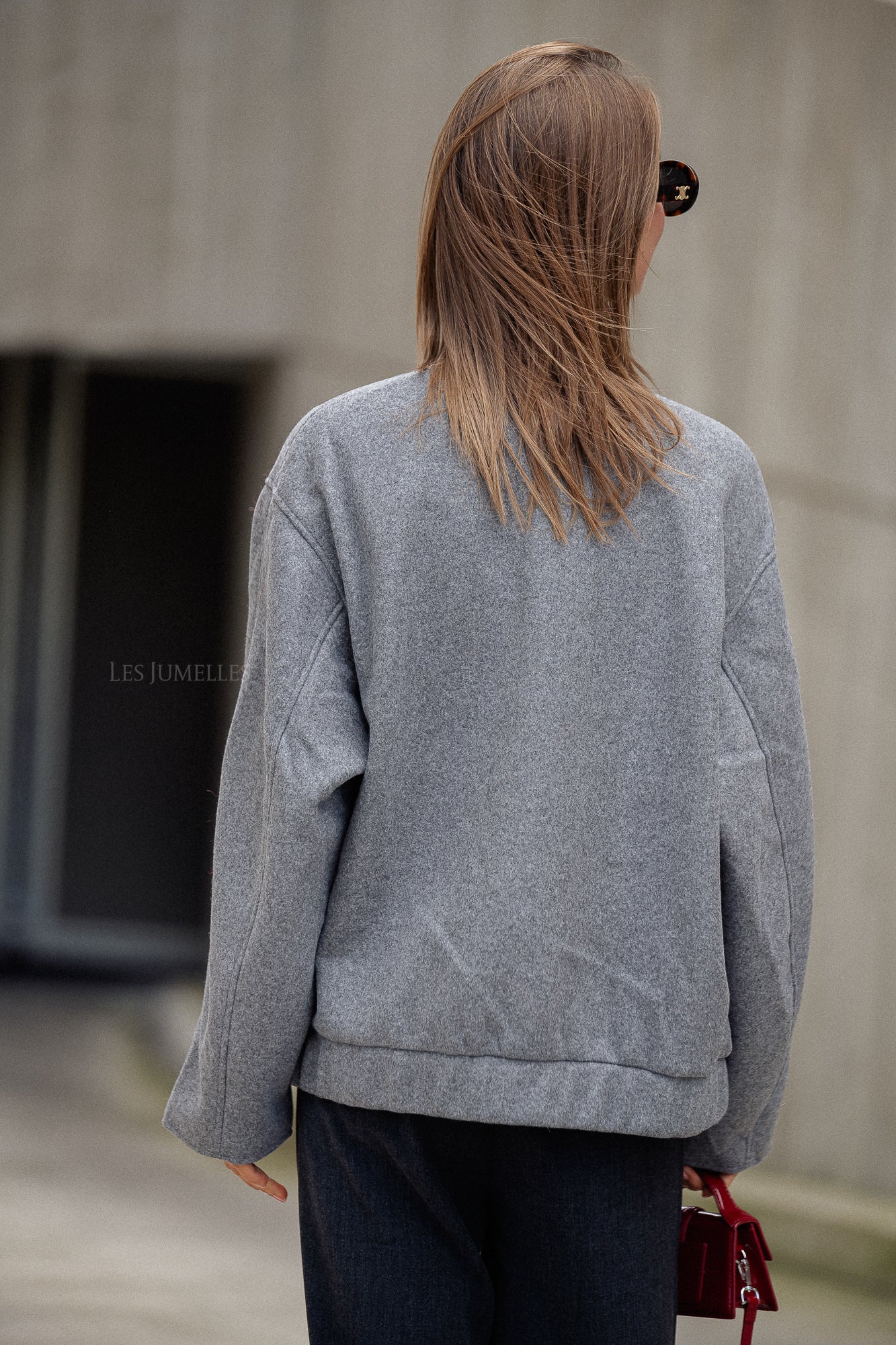 Veste bomber oversize Geena gris chiné