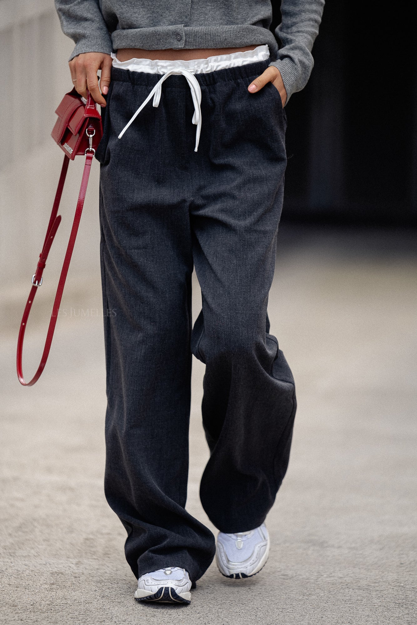 Pantalon Wisteria gris foncé chiné