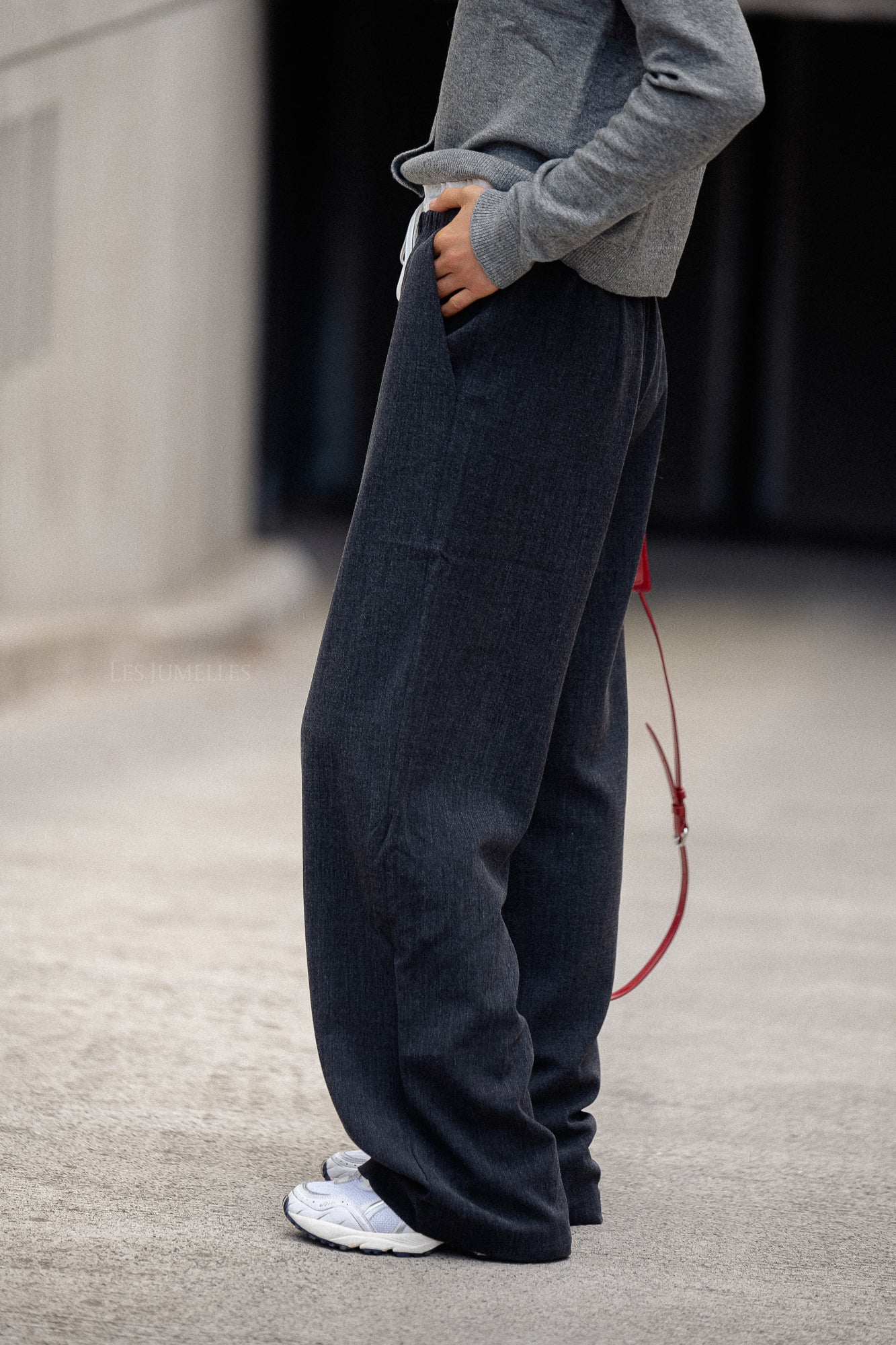 Pantalon Wisteria gris foncé chiné