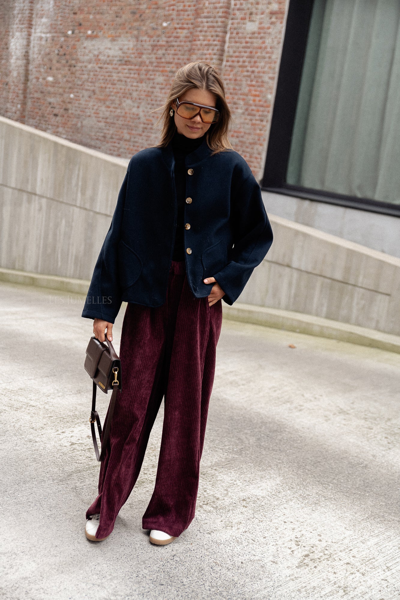 Pantalon en velours Capucine bordeaux