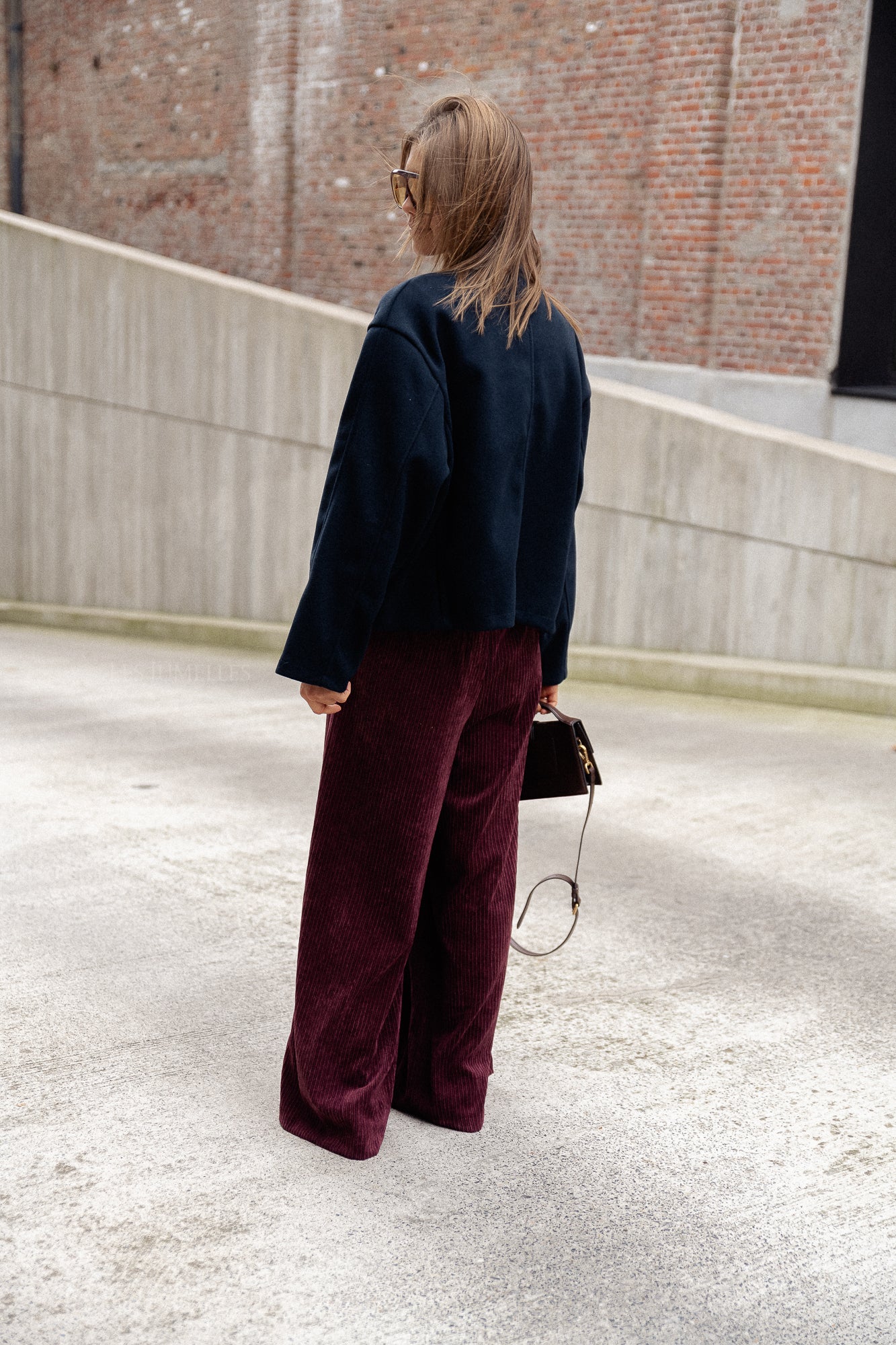 Pantalon en velours Capucine bordeaux