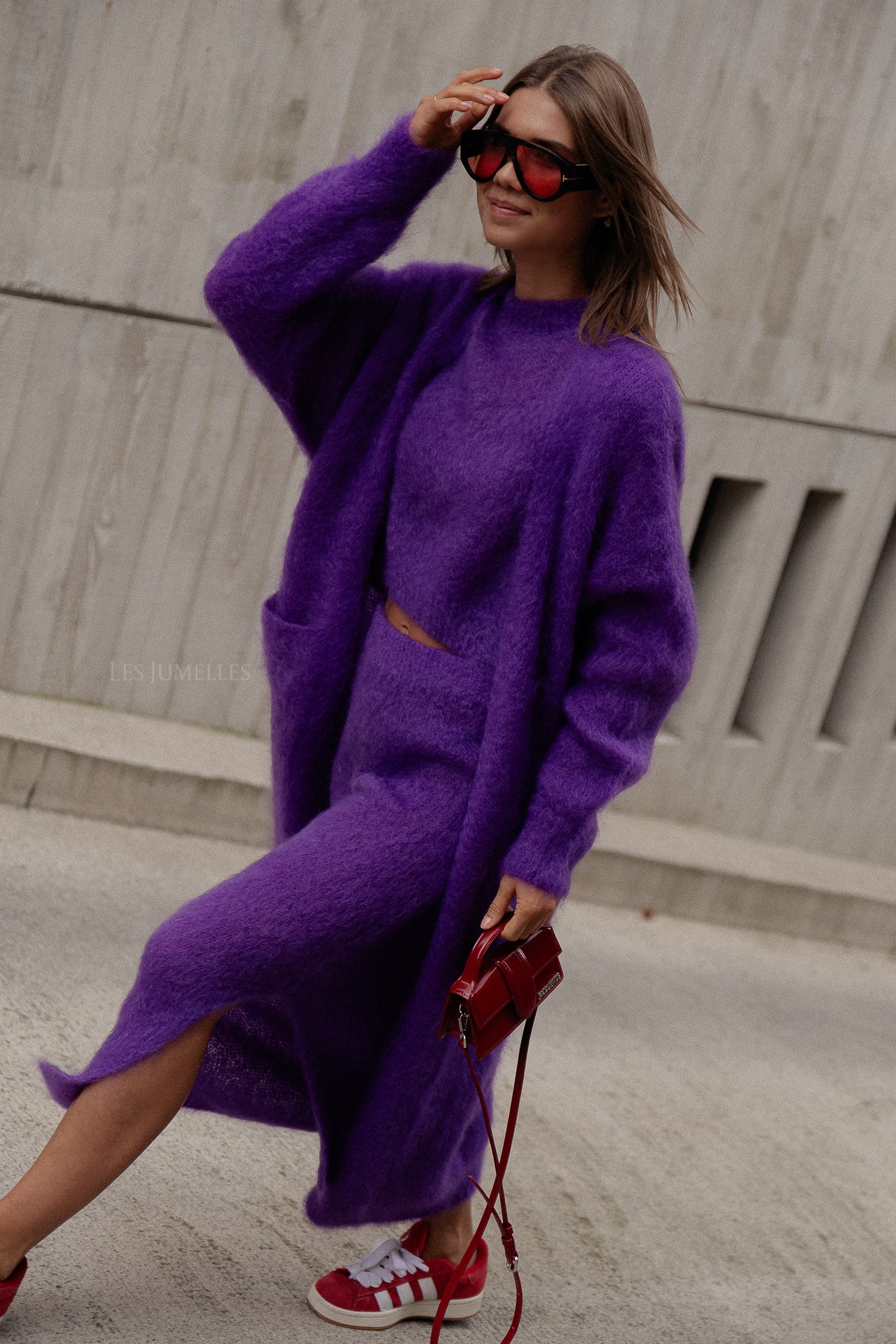 Romee knitted cardigan purple