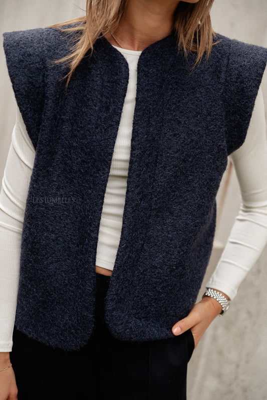 Les Jumelles Gilet Abby bleu marine