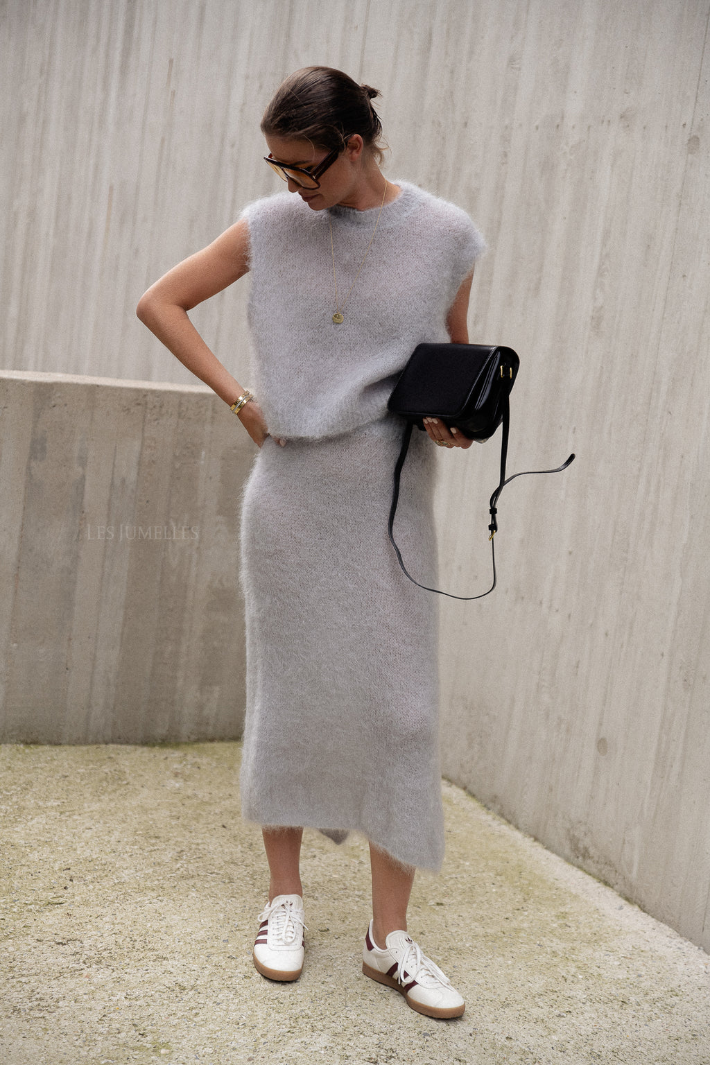 Jupe en tricot Romee grise