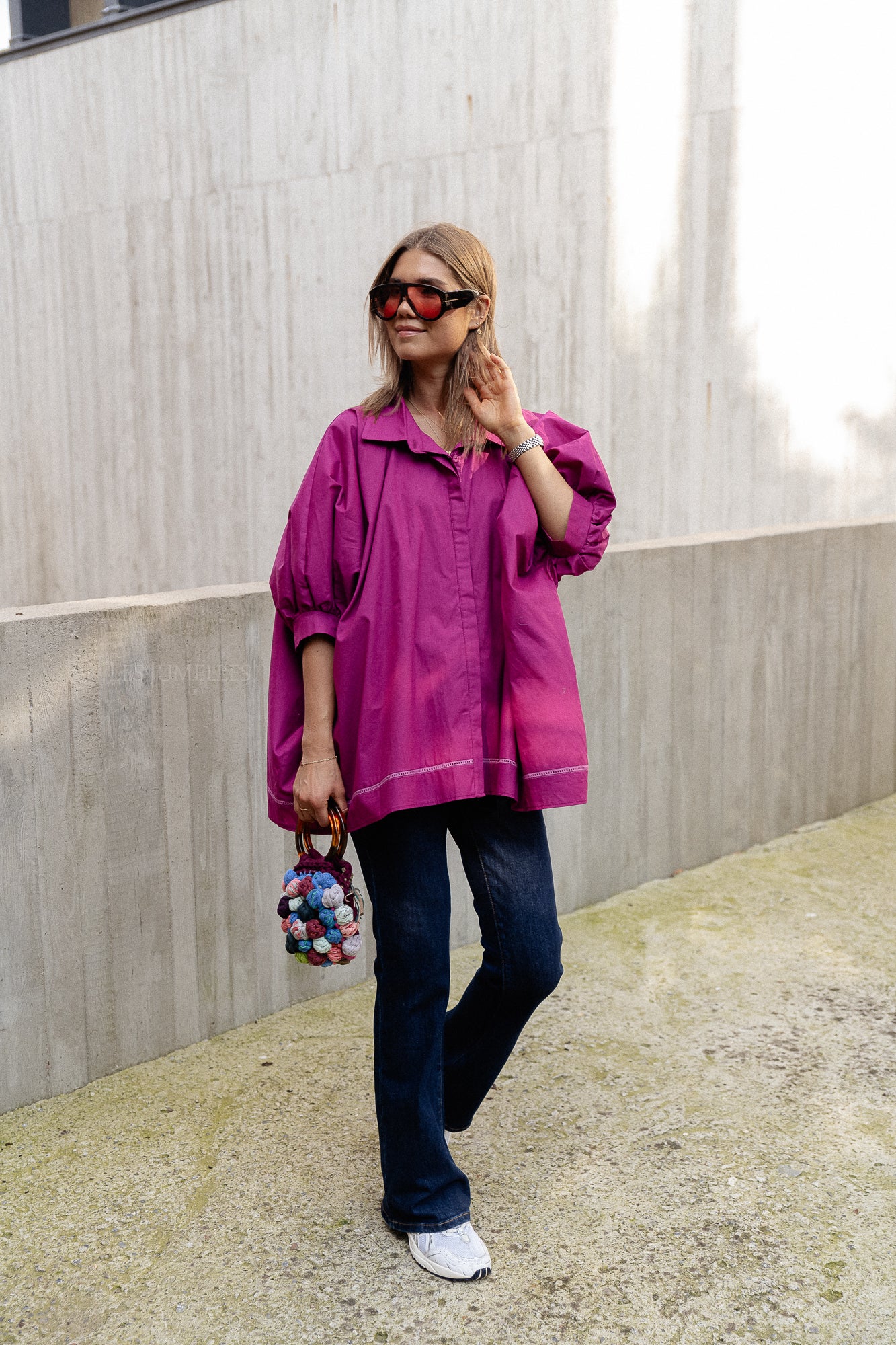 Lina blouse dark fuchsia