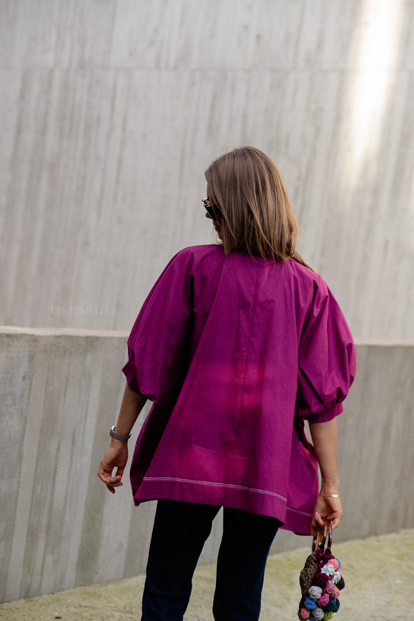 Lina blouse dark fuchsia