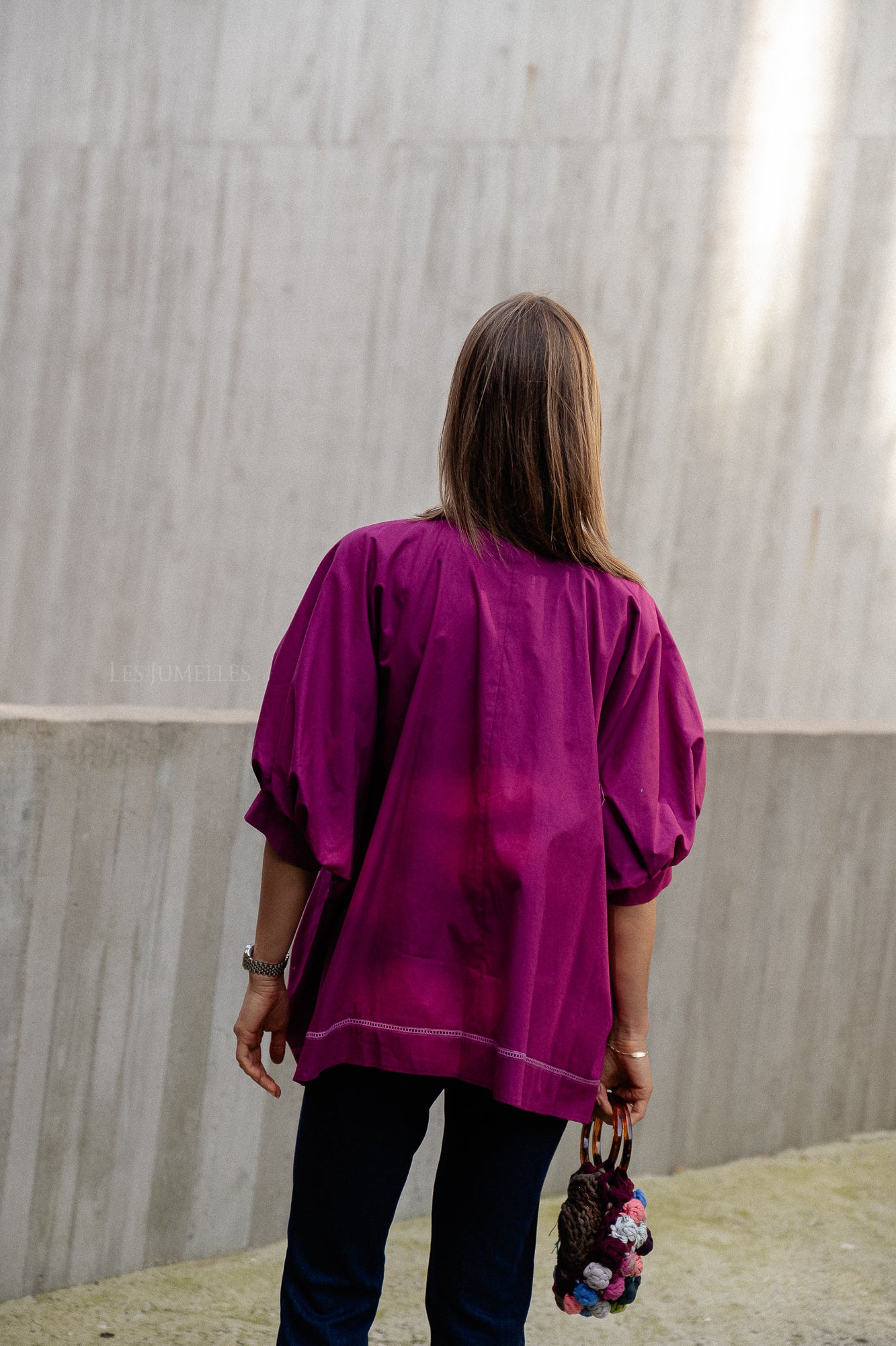 Lina blouse dark fuchsia