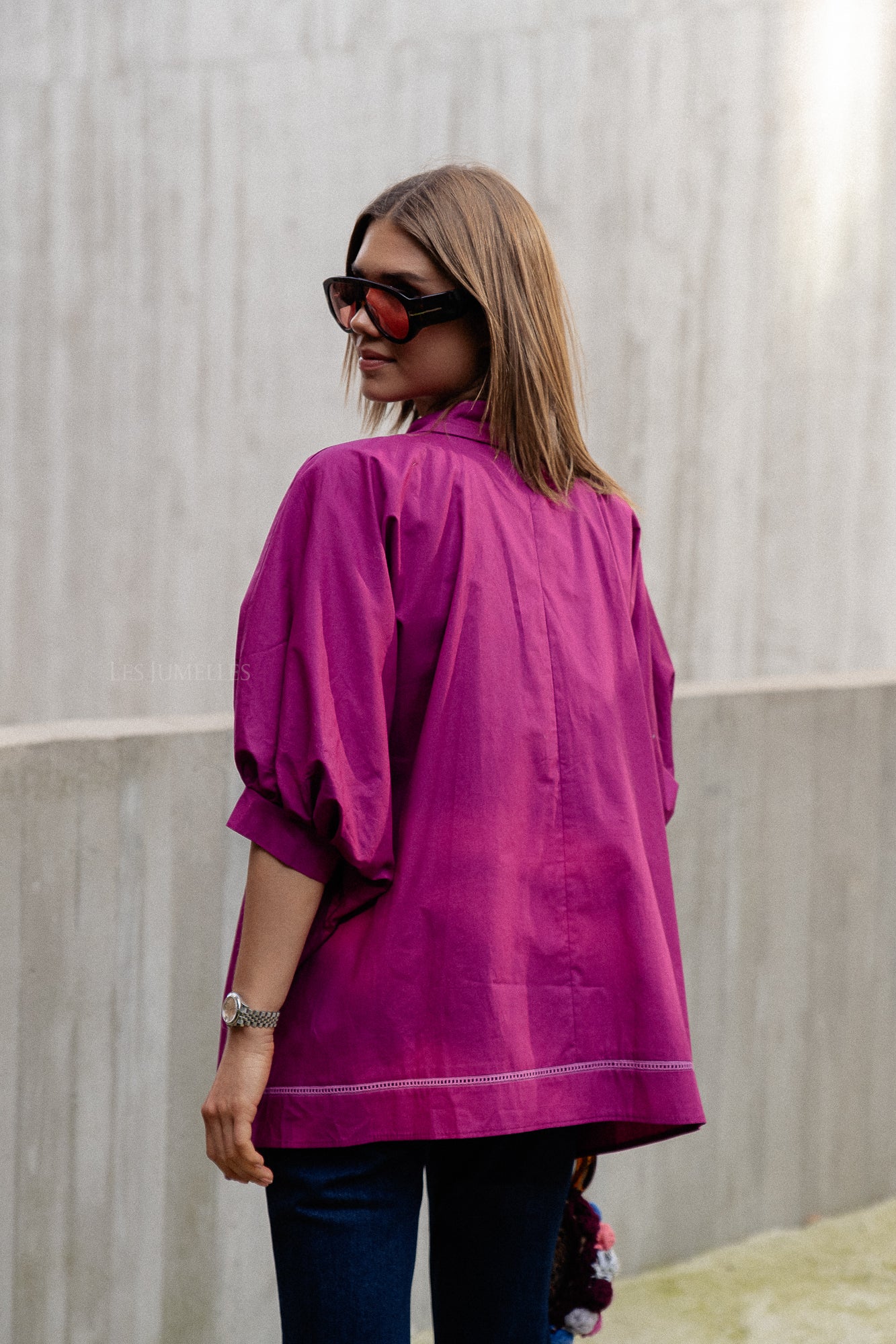 Lina blouse dark fuchsia