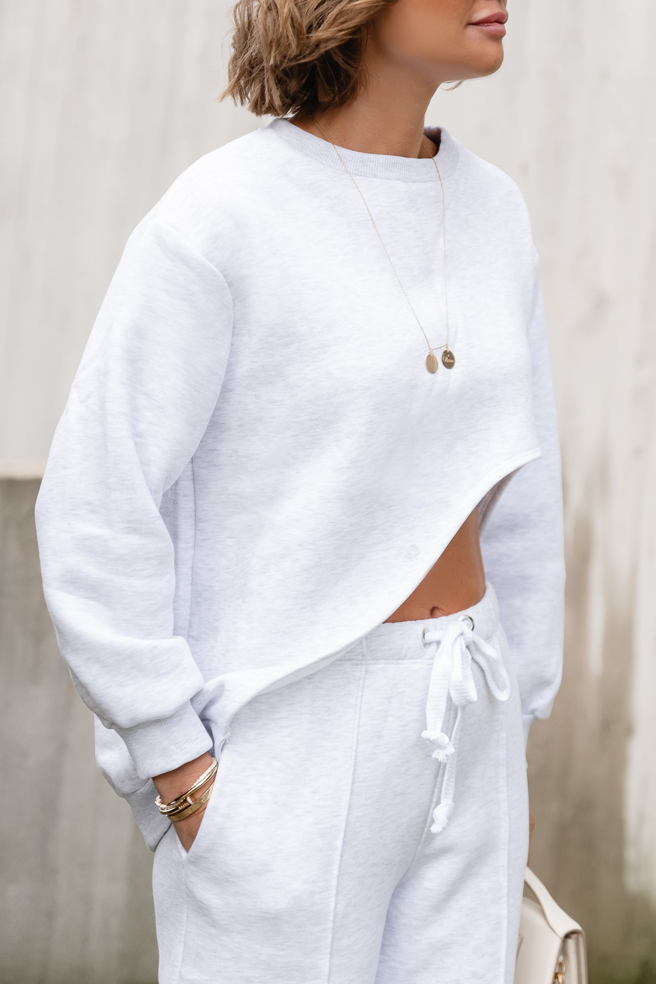Amelie asymmetric sweatshirt light grey