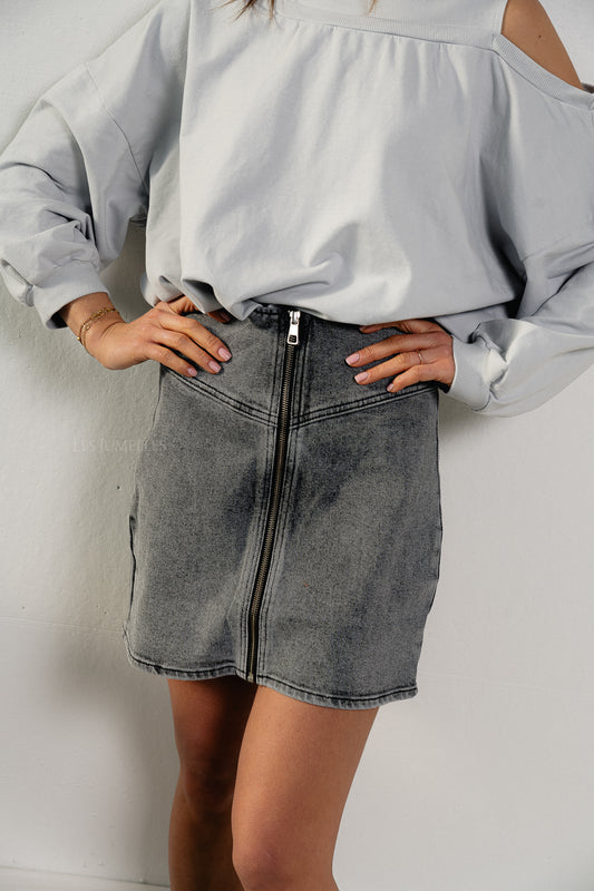 Les Jumelles Sadie skirt black - grey infinite wash