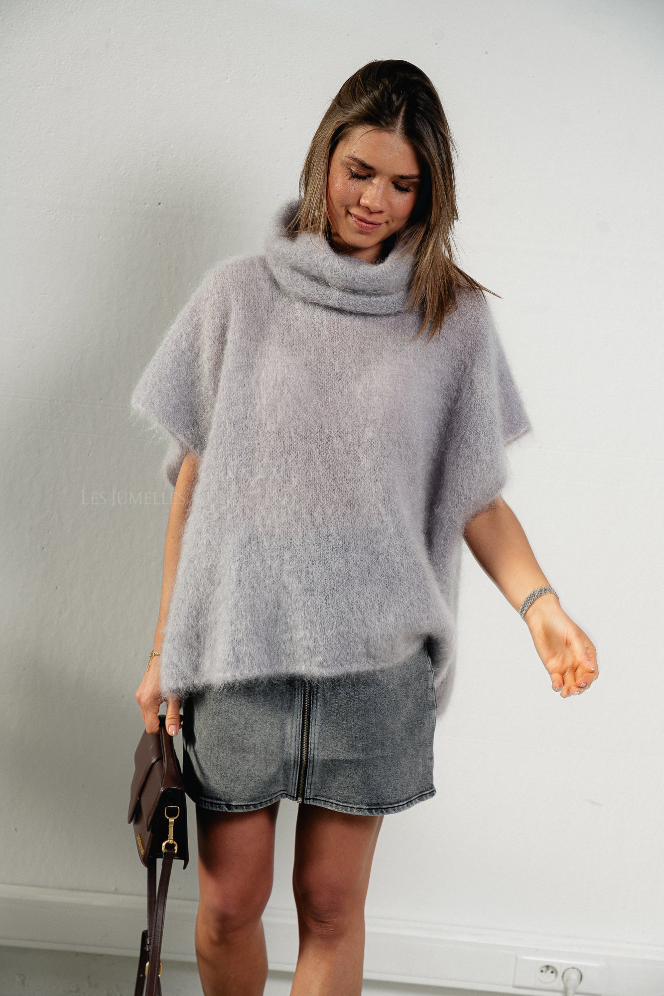 Manon roll neck jumper grey