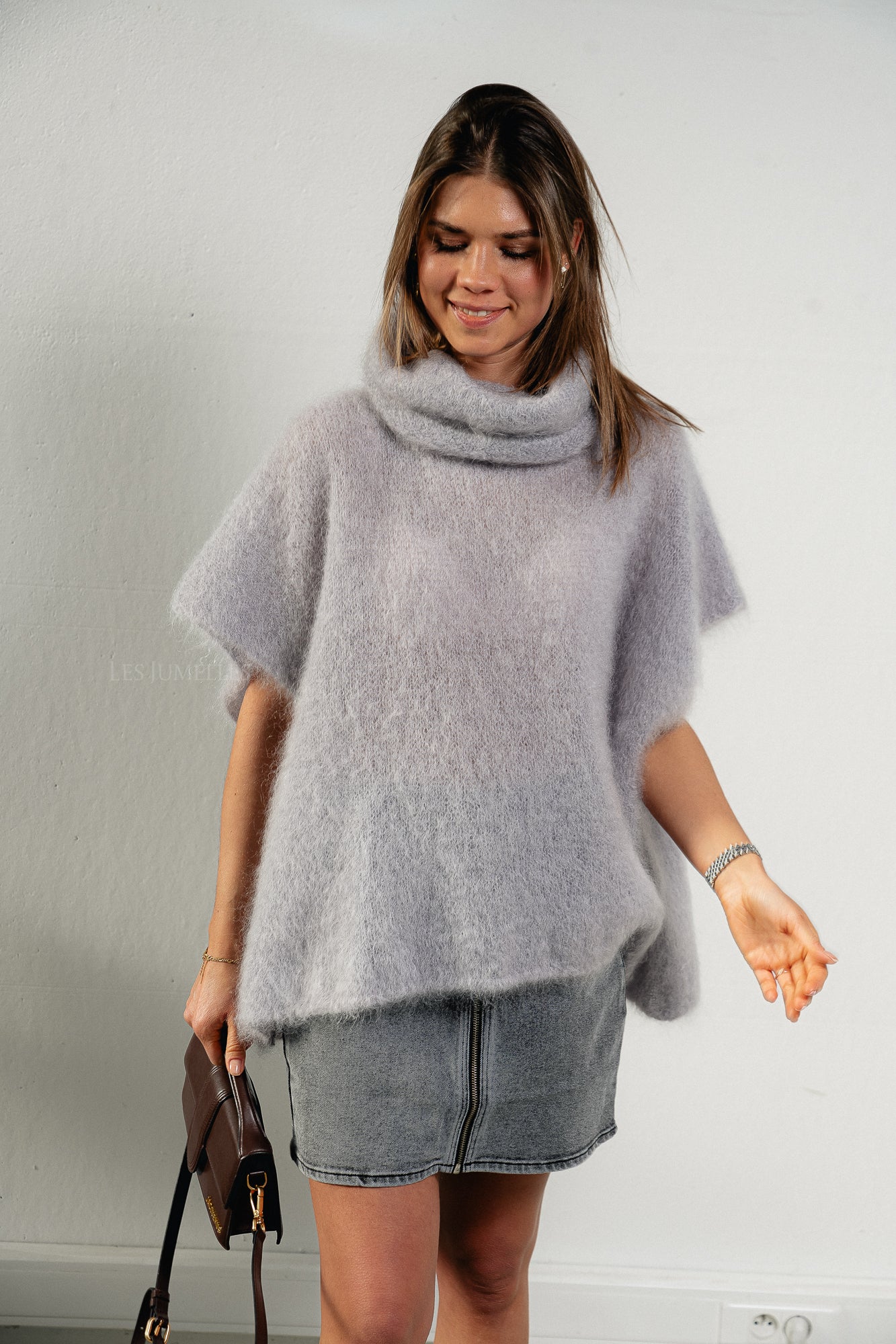 Manon roll neck jumper grey