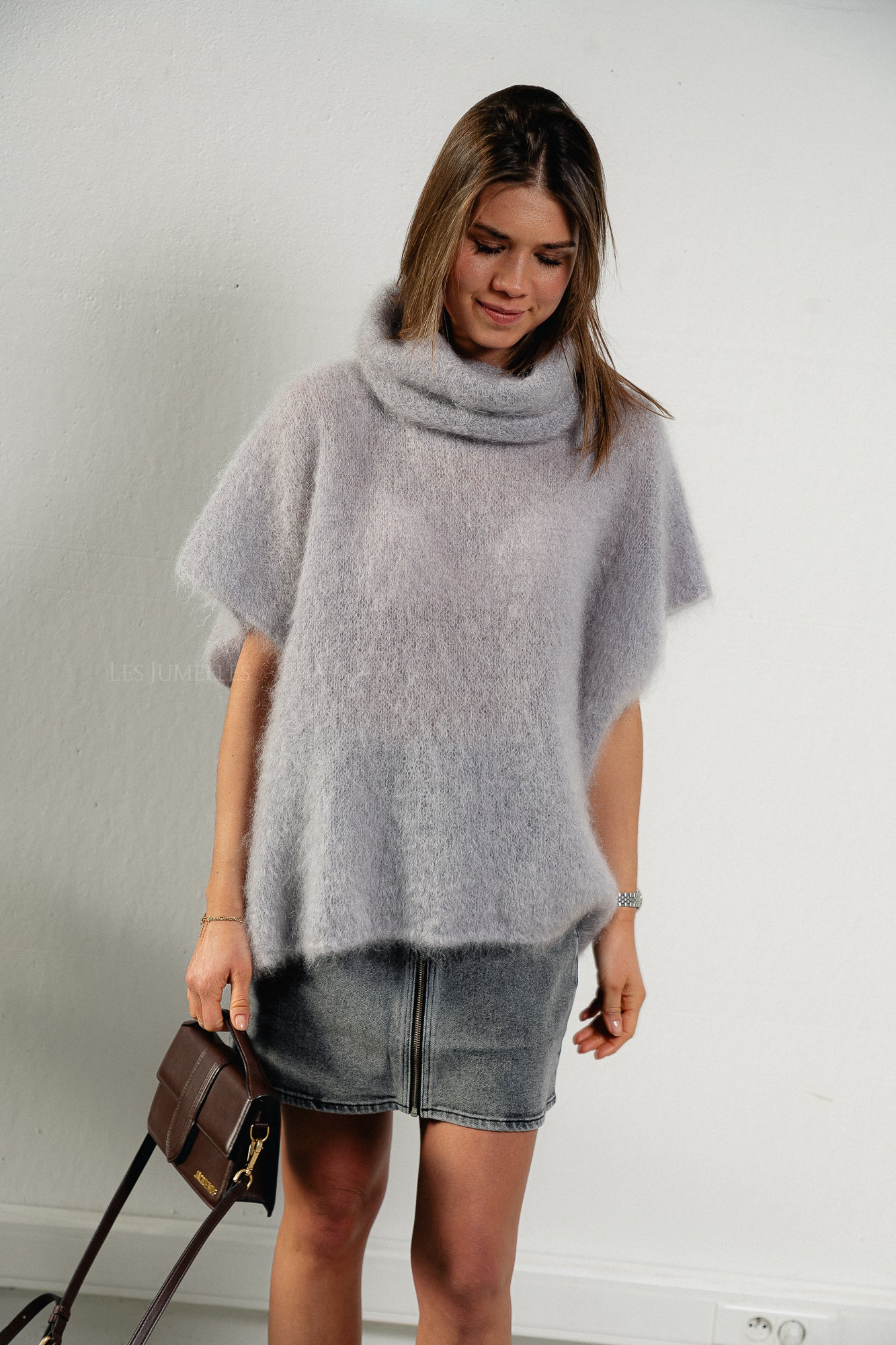 Manon roll neck jumper grey