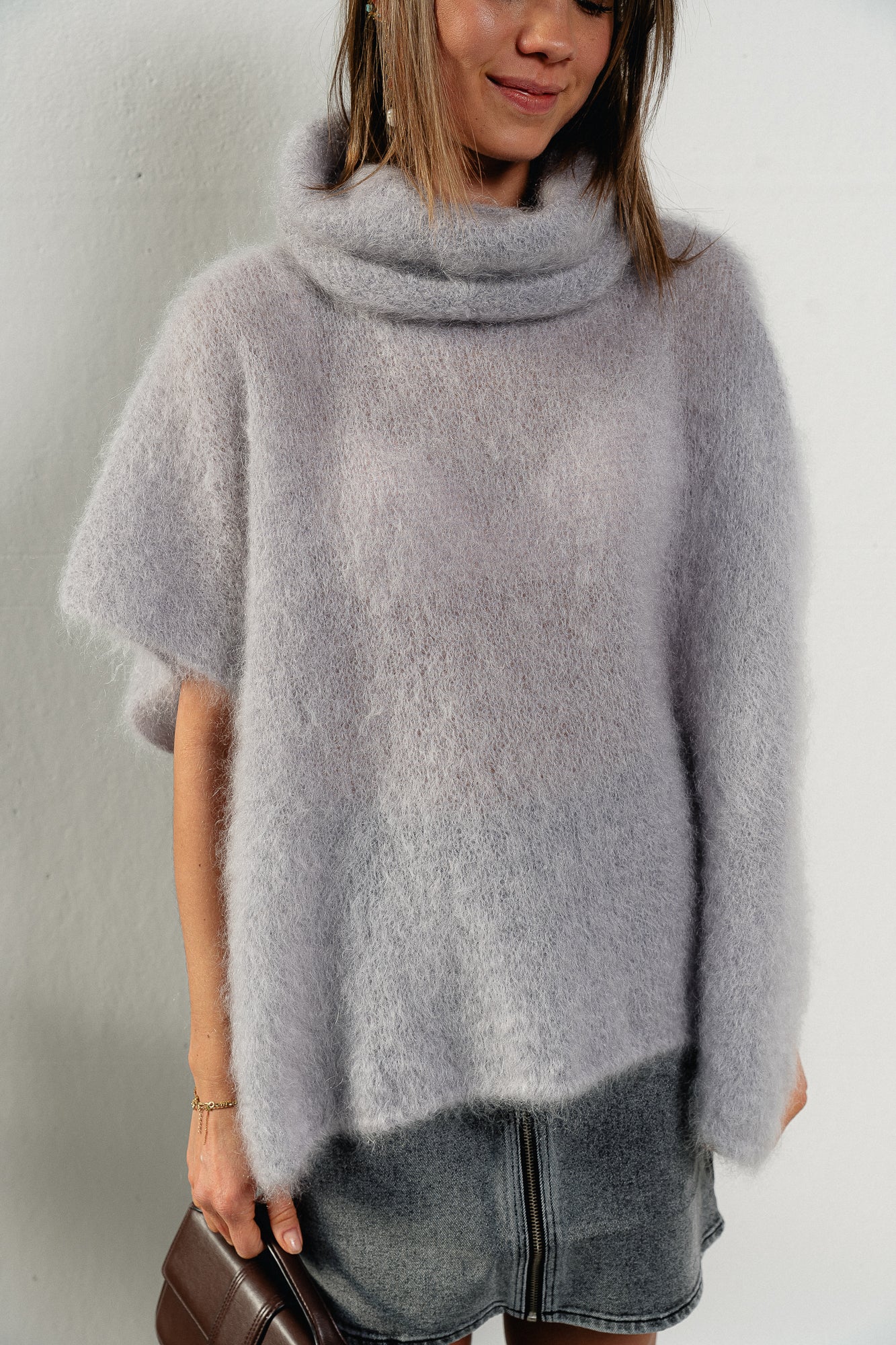 Manon roll neck jumper grey