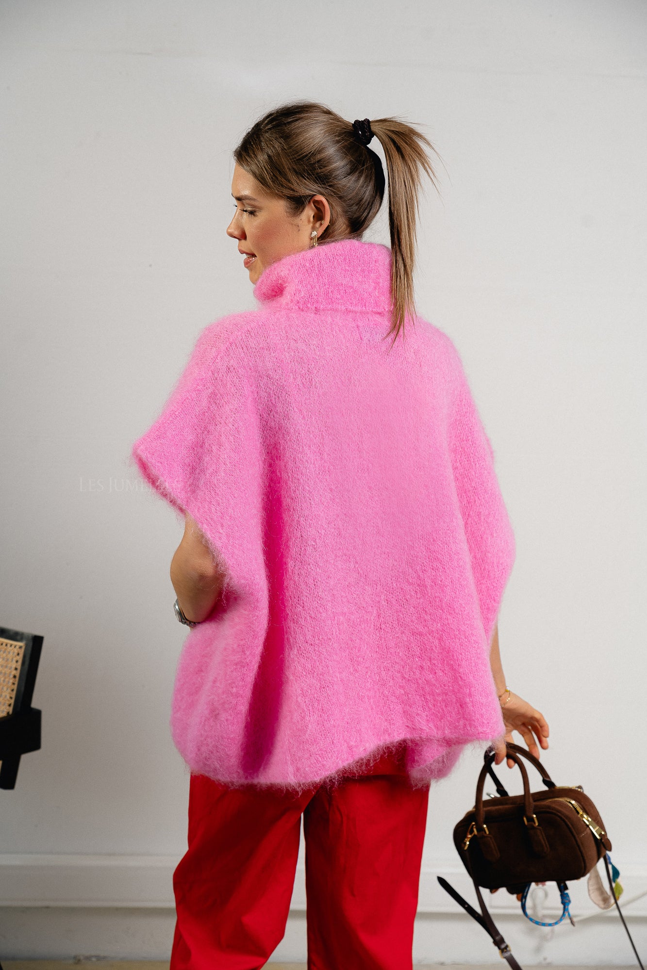 Manon roll neck jumper candy pink