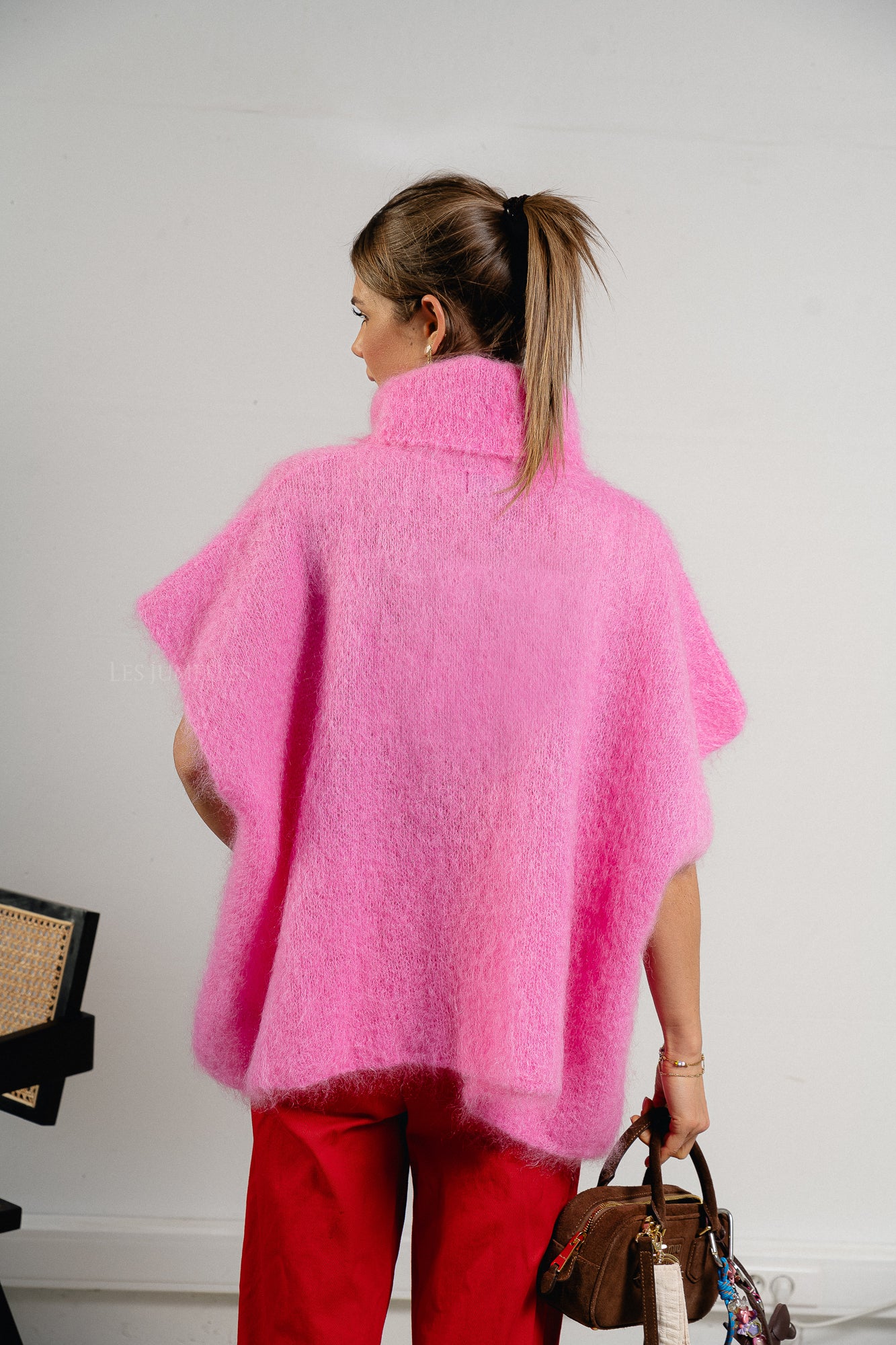 Manon roll neck jumper candy pink