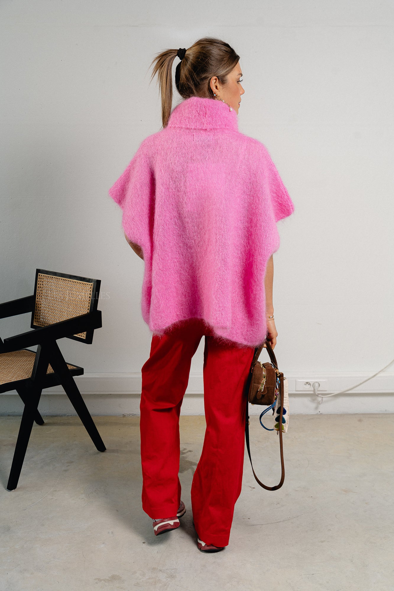 Manon roll neck jumper candy pink