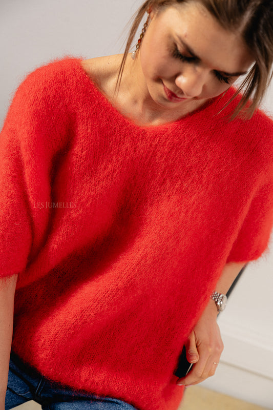 Les Jumelles Pull Odile rouge