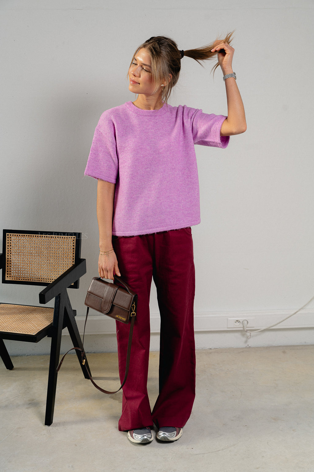SLFMaline-Liliana 2/4 knit O-neck first bloom