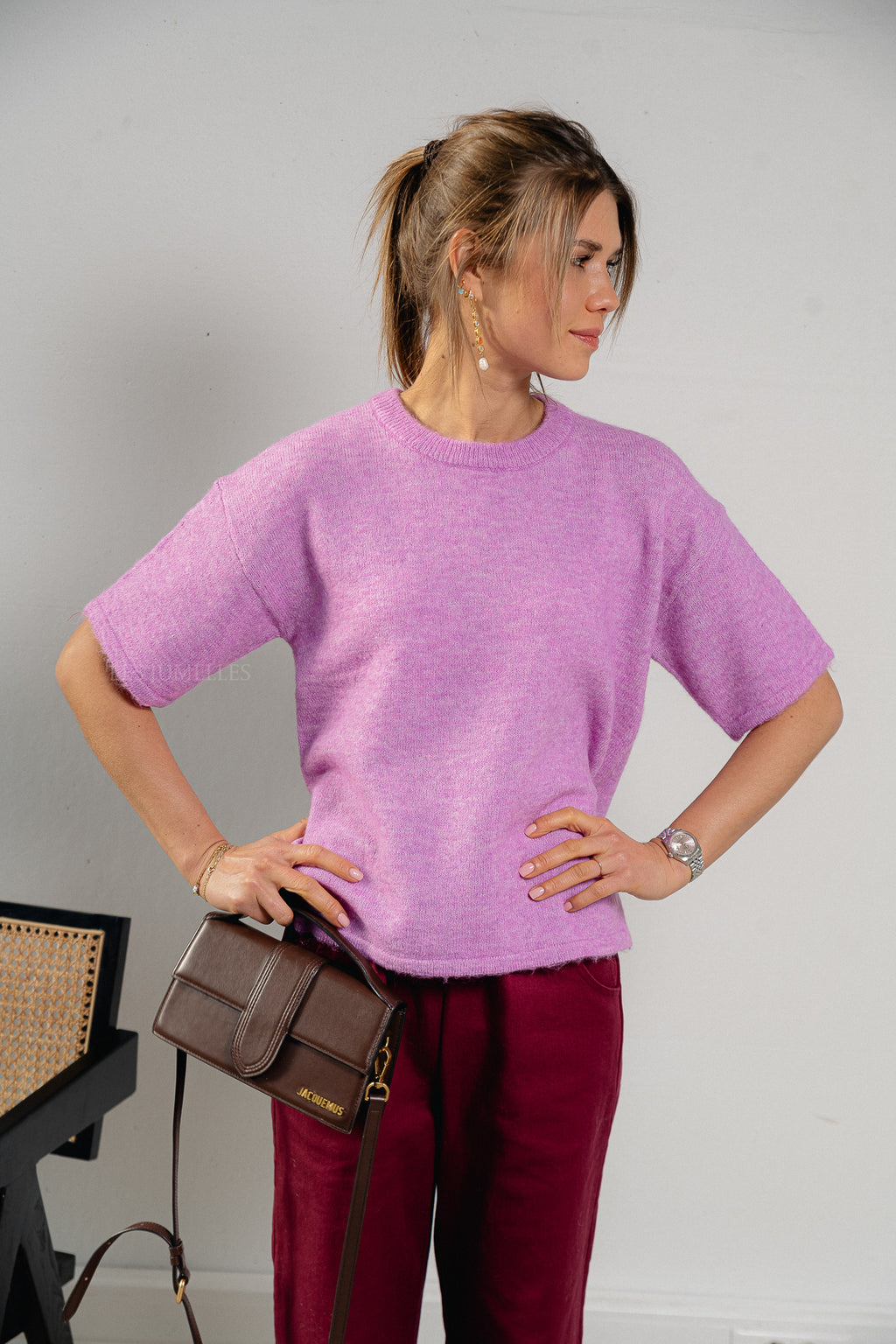SLFMaline-Liliana 2/4 knit O-neck first bloom