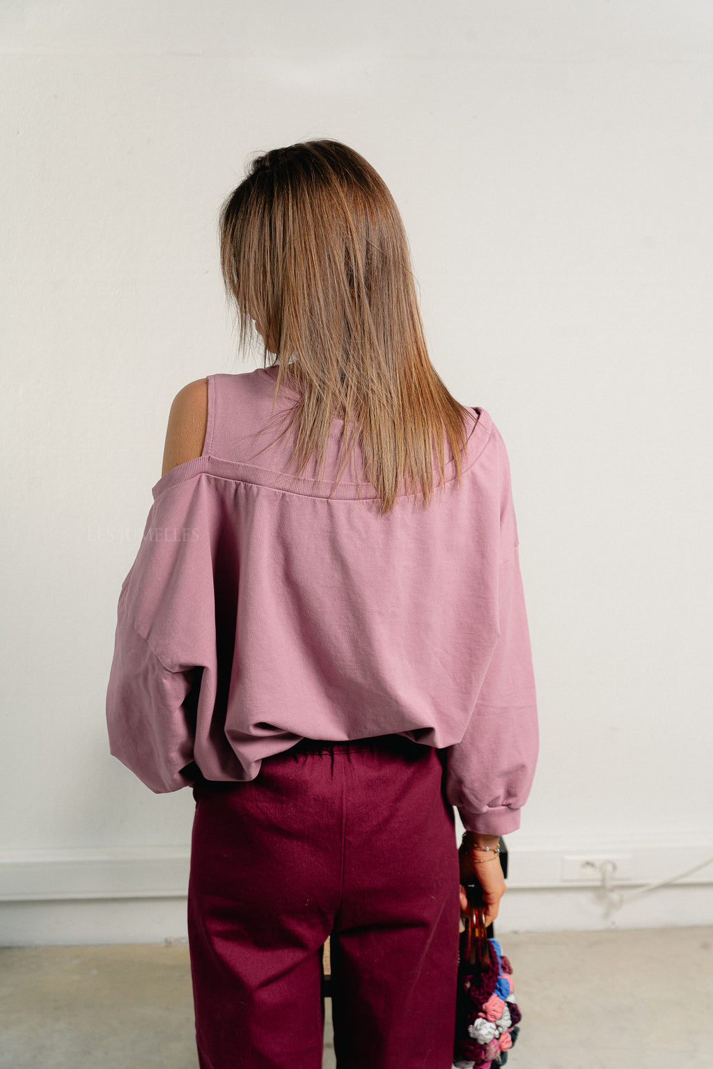 Luna off shoulder sweatshirt old rose